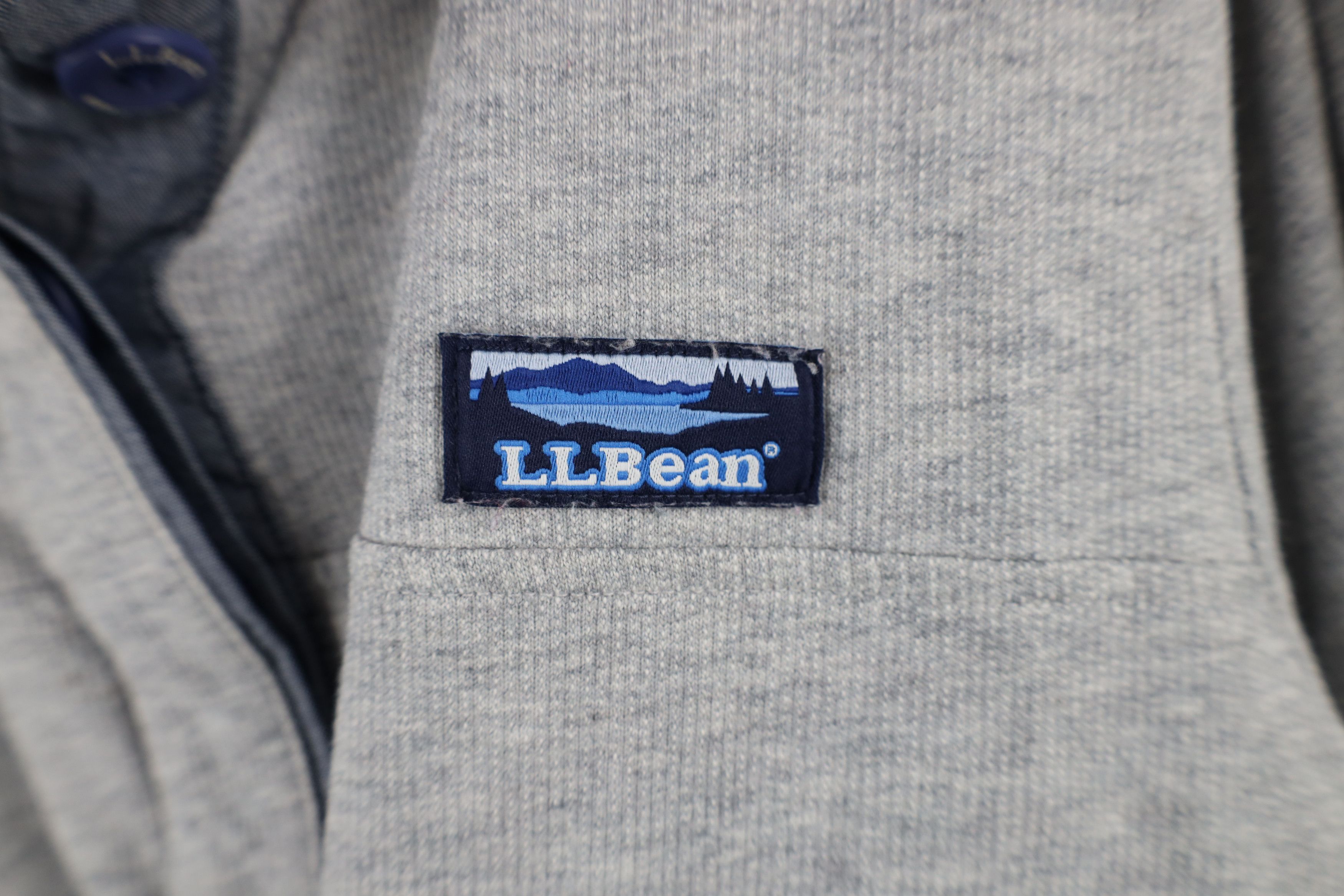 L.L. Bean × Vintage Y2K LL Bean Thermal Ribbed Knit Pullover Henley Sweater Gray Size XL / US 12-14 / IT 48-50 - 4 Thumbnail