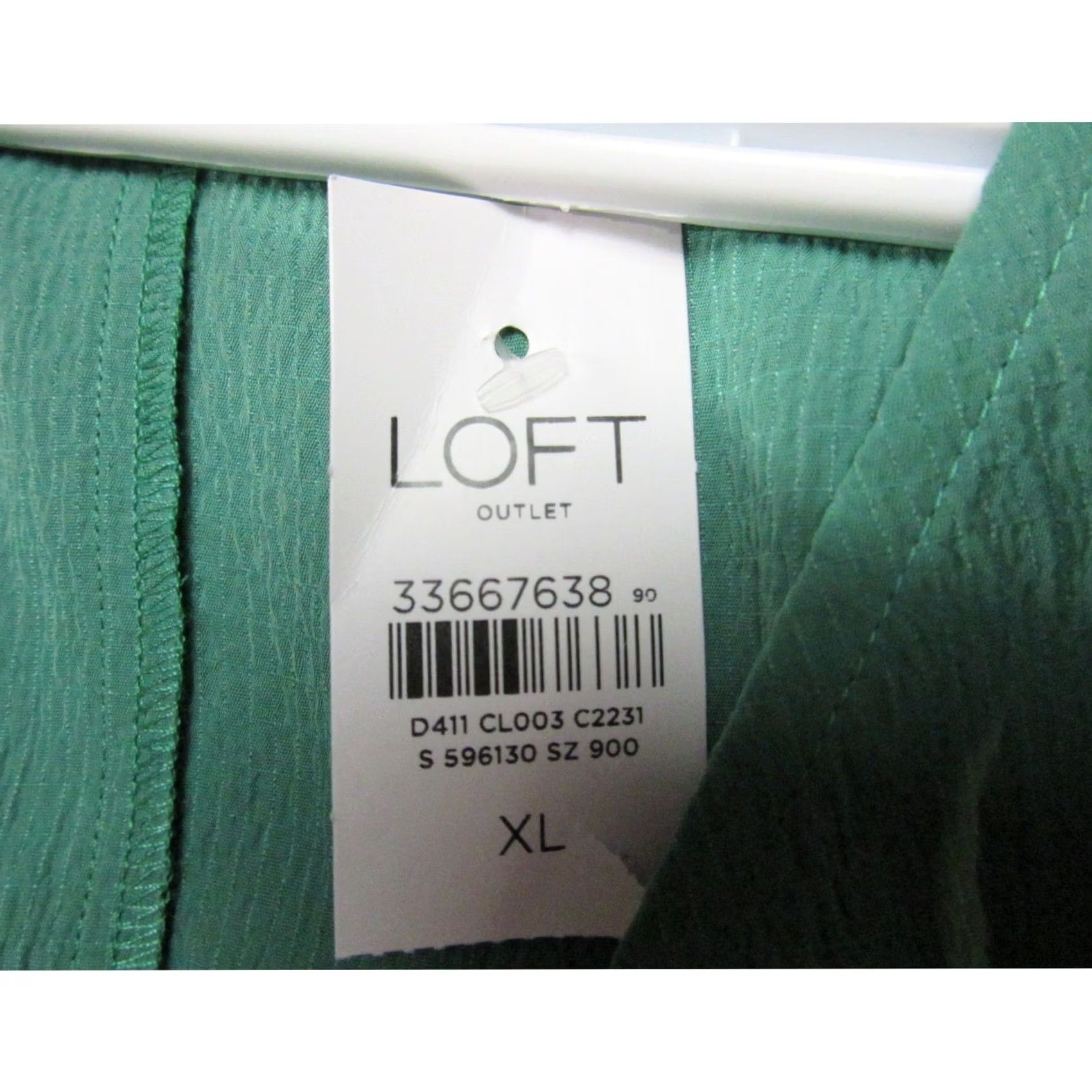 Loft LOFT Blouse Womens XL Green Neck NEW Smocked Cuff Textured Top Size XL / US 12-14 / IT 48-50 - 7 Thumbnail