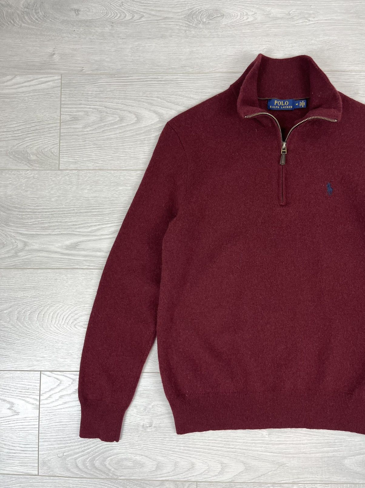 Polo Ralph Lauren Polo Ralph Lauren Quarter Zip Wool Bordo Sweater Size US M / EU 48-50 / 2 - 3 Thumbnail