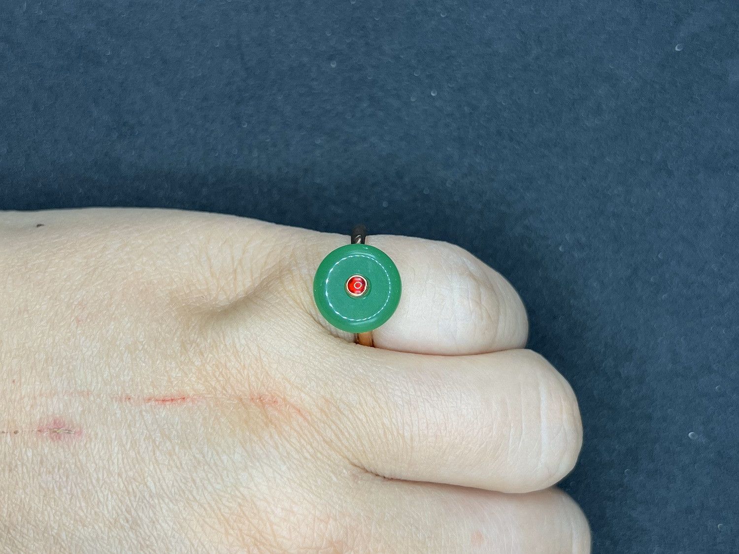 Jewelry Green Jade Rose Gold Ring - Size 6.75 Size ONE SIZE - 4 Thumbnail