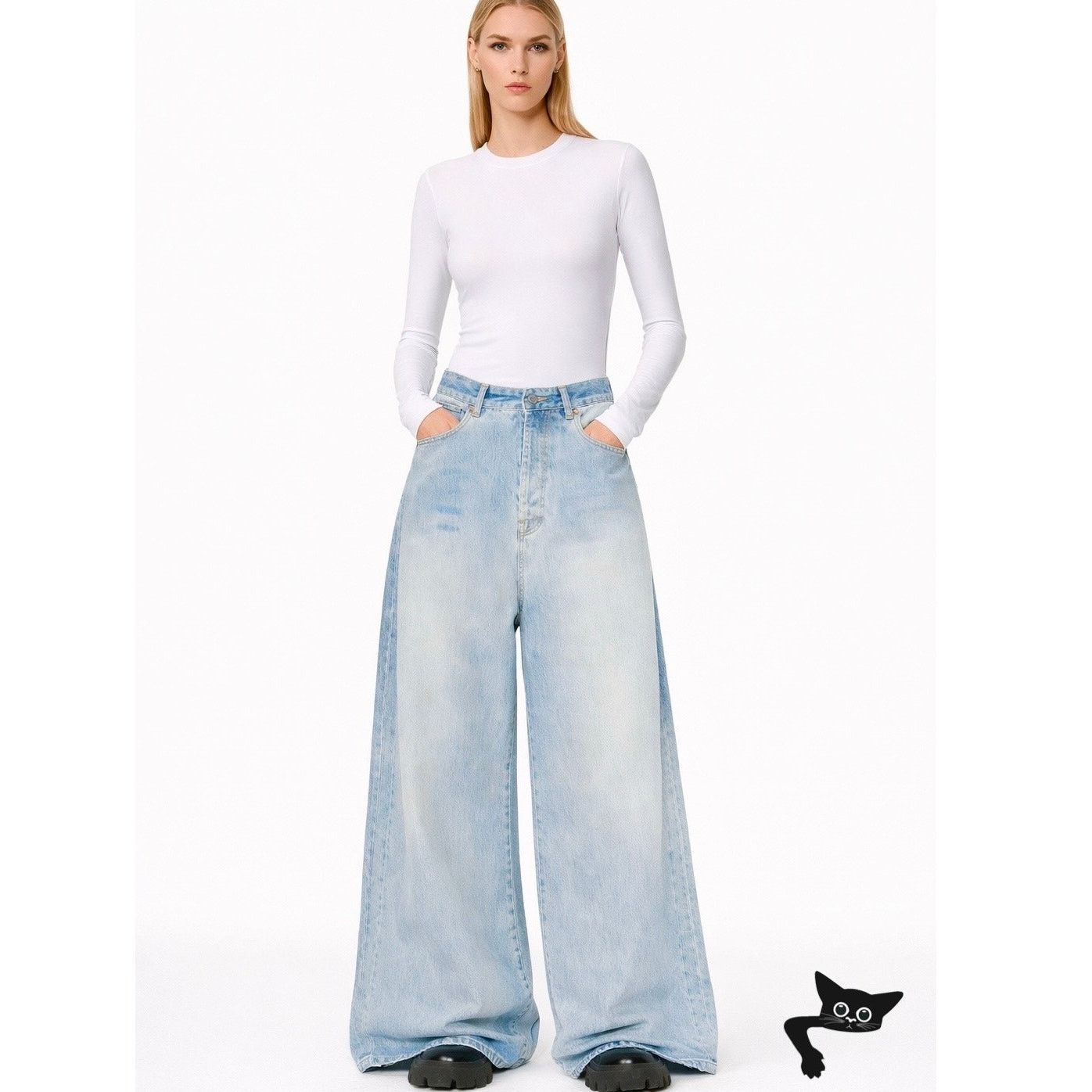 Vetements Vetements Unisex Jeans L High Waist Extra Wide Leg Size US 33 - 4 Thumbnail