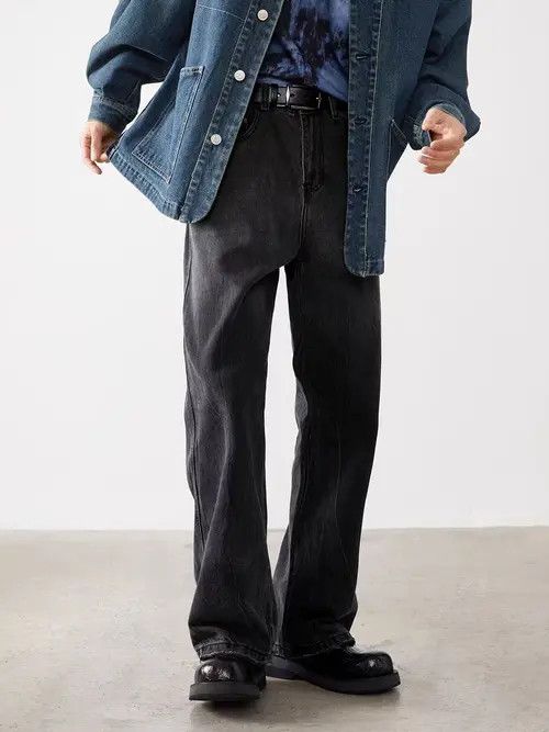 Japanese Brand Vintage Street Washed and Aged Loose Casual Black Jeans Size US 30 / EU 46 - 2 Thumbnail
