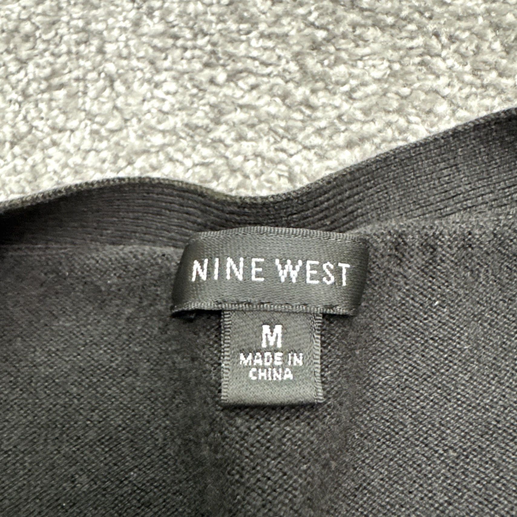 Nine West Nine West Women's Knit Cardigan Sweater Black Long Sleeve Ruffle Casual Moderate Stretch Petite Autumn Fall Winter Size M / US 6-8 / IT 42-44 - 5 Thumbnail
