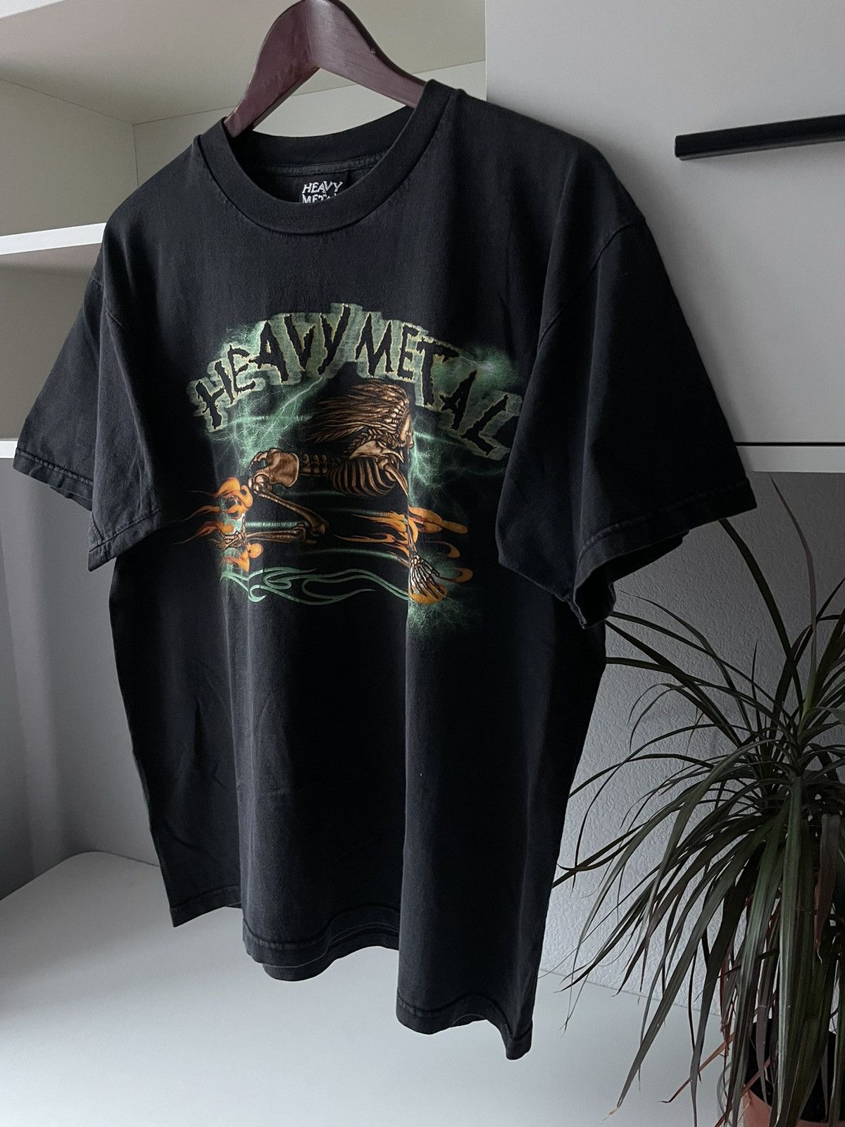 Vintage RARE 90’s Heavy Metal Skull Fire T-Shirt Lightning Punk Size US L / EU 52-54 / 3 - 4 Thumbnail