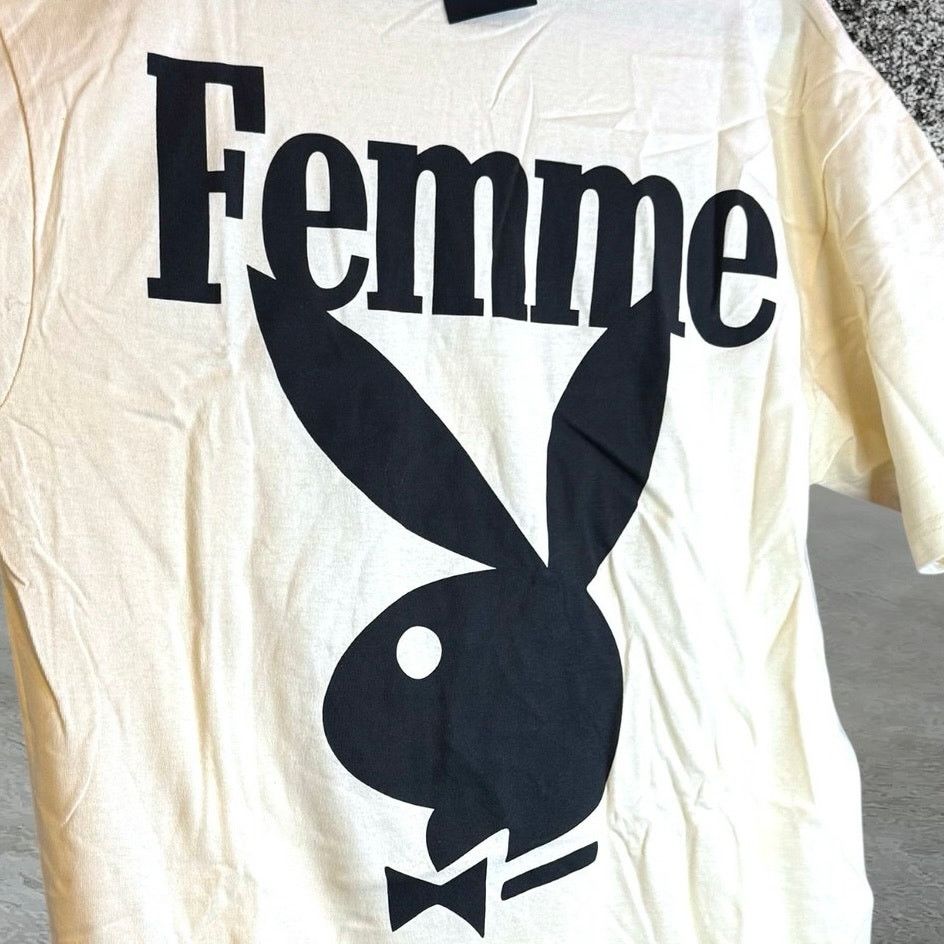 Homme + Femme La × Playboy •NWT• Playboy x Homme+Femme LA Graphic Bunny Tee Collab • LG Size US L / EU 52-54 / 3 - 8 Thumbnail