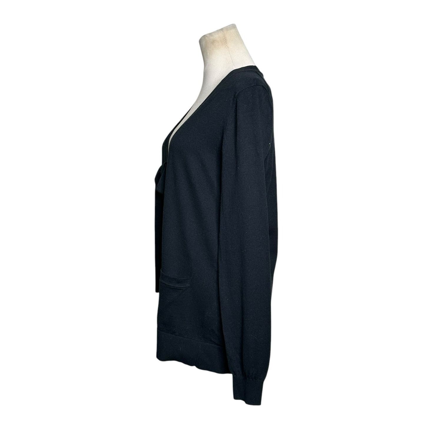 Tibi Tibi black knit front bow buttoned cardigan size Large Size L / US 10 / IT 46 - 5 Thumbnail