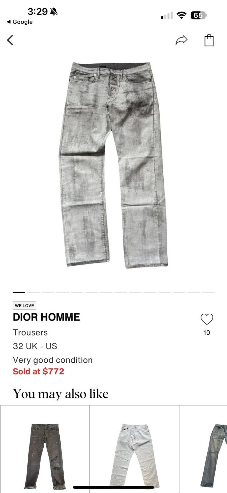 Dior Dior Homme Hedi Slimane White Waxed Denim Jeans | Grailed
