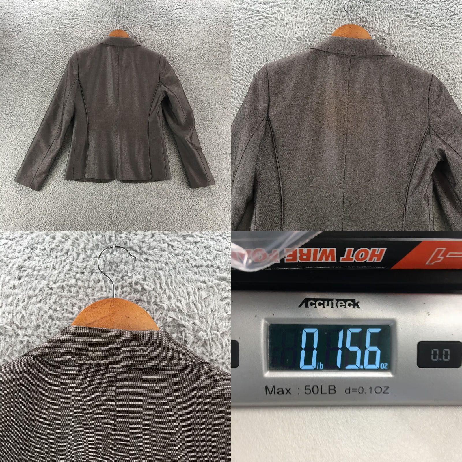 Calvin Klein Calvin Klein Blazer Jacket Womens 2 Grey Solid V Neck Collar Long Sleeve Formal Clothing Ladies Blazer Mens Women Size XS / US 0-2 / IT 36-38 - 8 Thumbnail