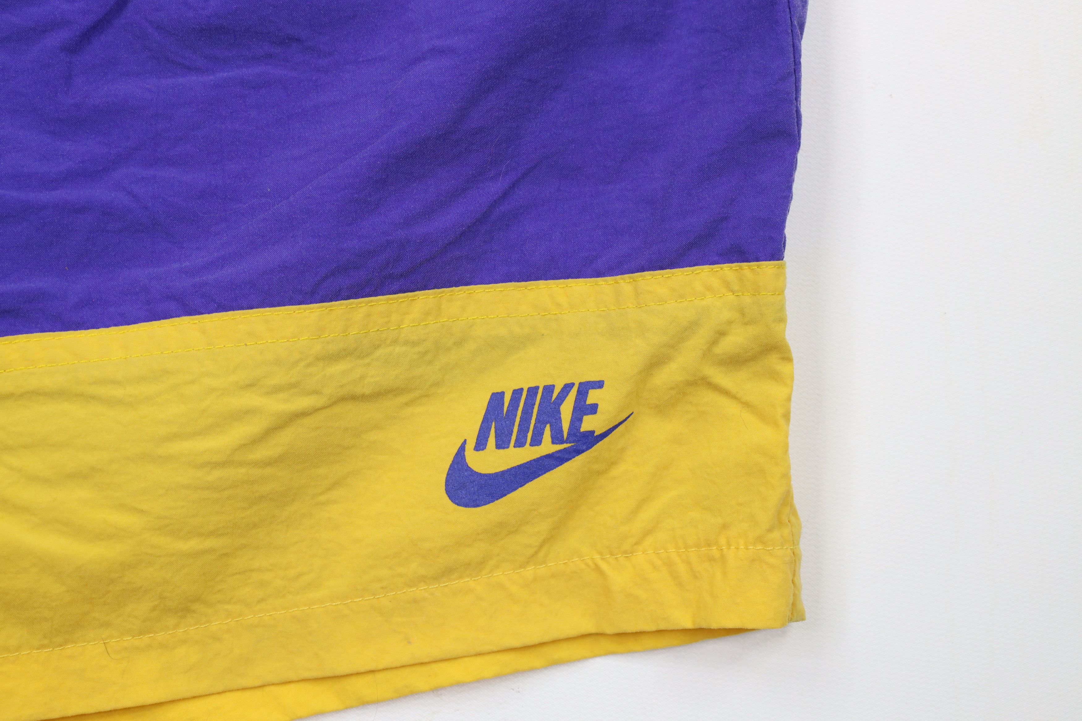 Nike × Vintage Vintage 90s Nike Block Above Knee Shorts LA Lakers AS IS Size US 34 / EU 50 - 5 Thumbnail