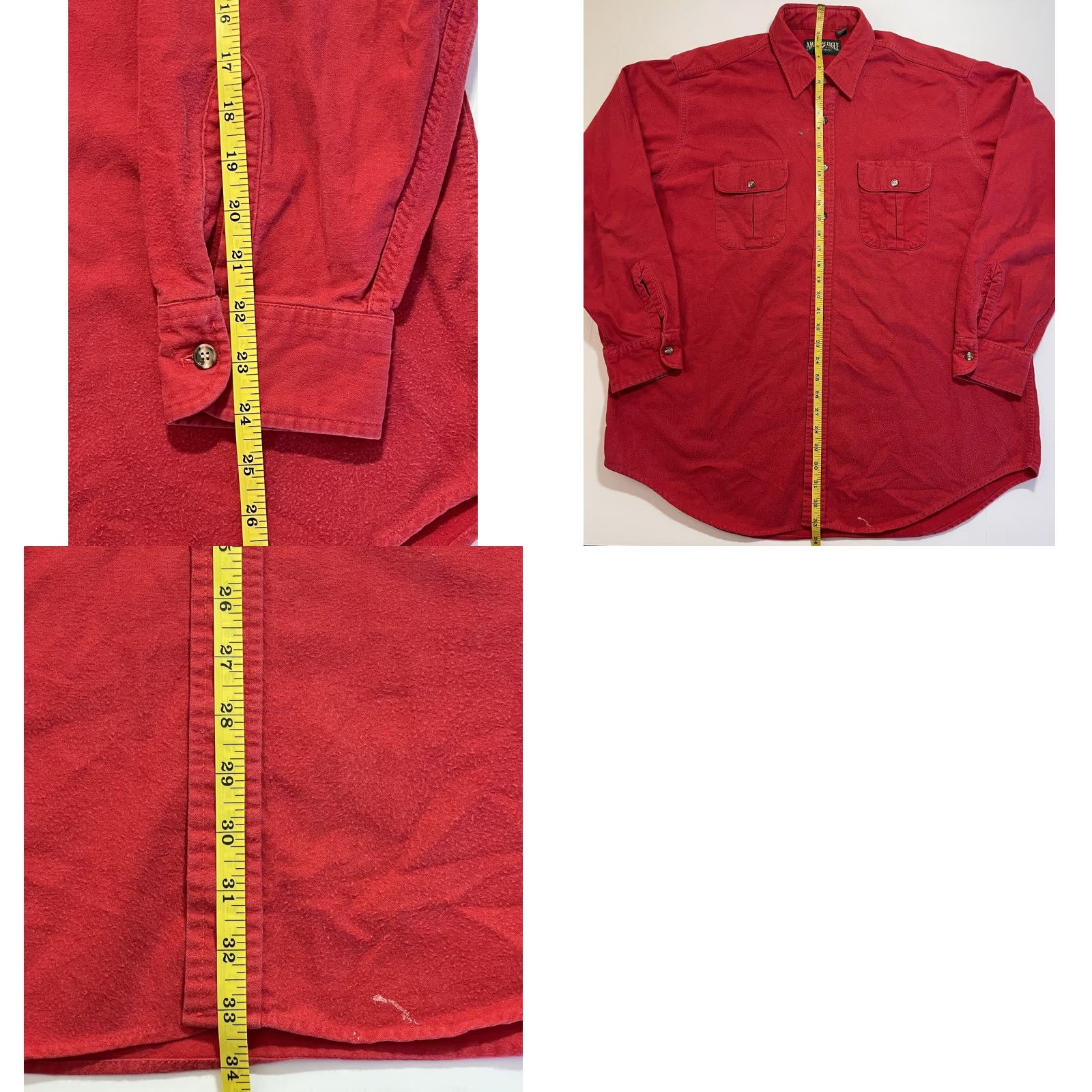 American Eagle Outfitters VINTAGE American Eagle Outfitters 90s Flannel Shirt XL Red Solid Button-Up Mens Size US XL / EU 56 / 4 - 8 Thumbnail