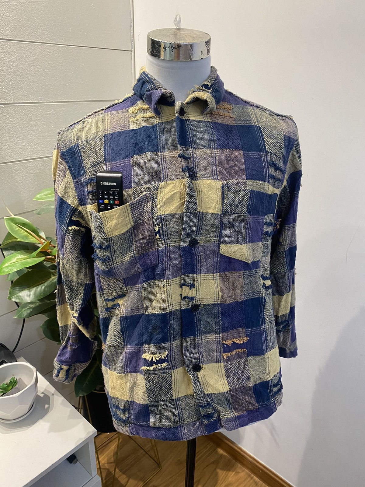 Sugar Cane Sugar Cane Sashiko Boro Patchwork Pocket Shirt Size US M / EU 48-50 / 2 - 9 Thumbnail