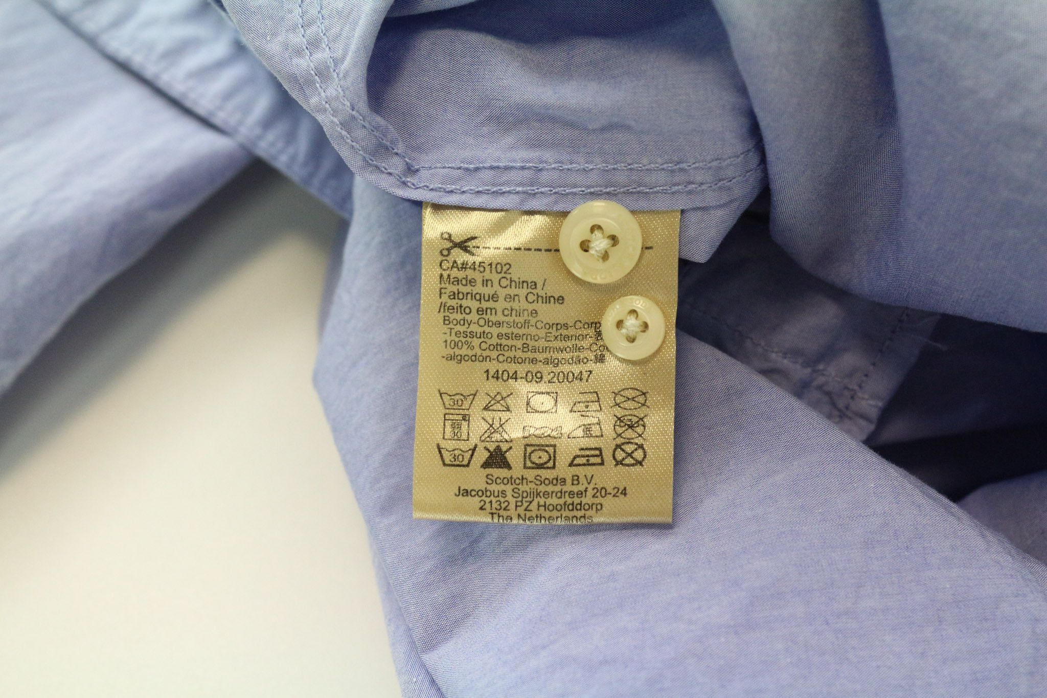 Scotch & Soda AMS COUTURE S Blue Cotton Long Sleeve Shirt 74250 Size US S / EU 44-46 / 1 - 6 Thumbnail
