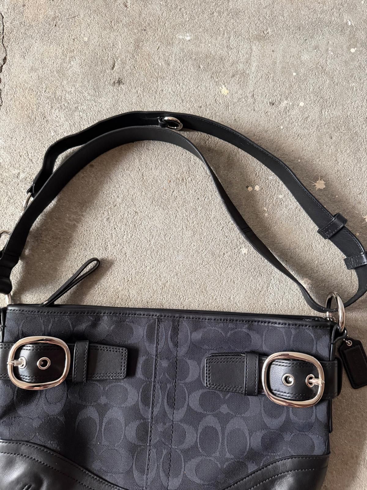 Coach Coach 2Way Signature Sufflette Shoulder Bag Black Size ONE SIZE - 4 Thumbnail