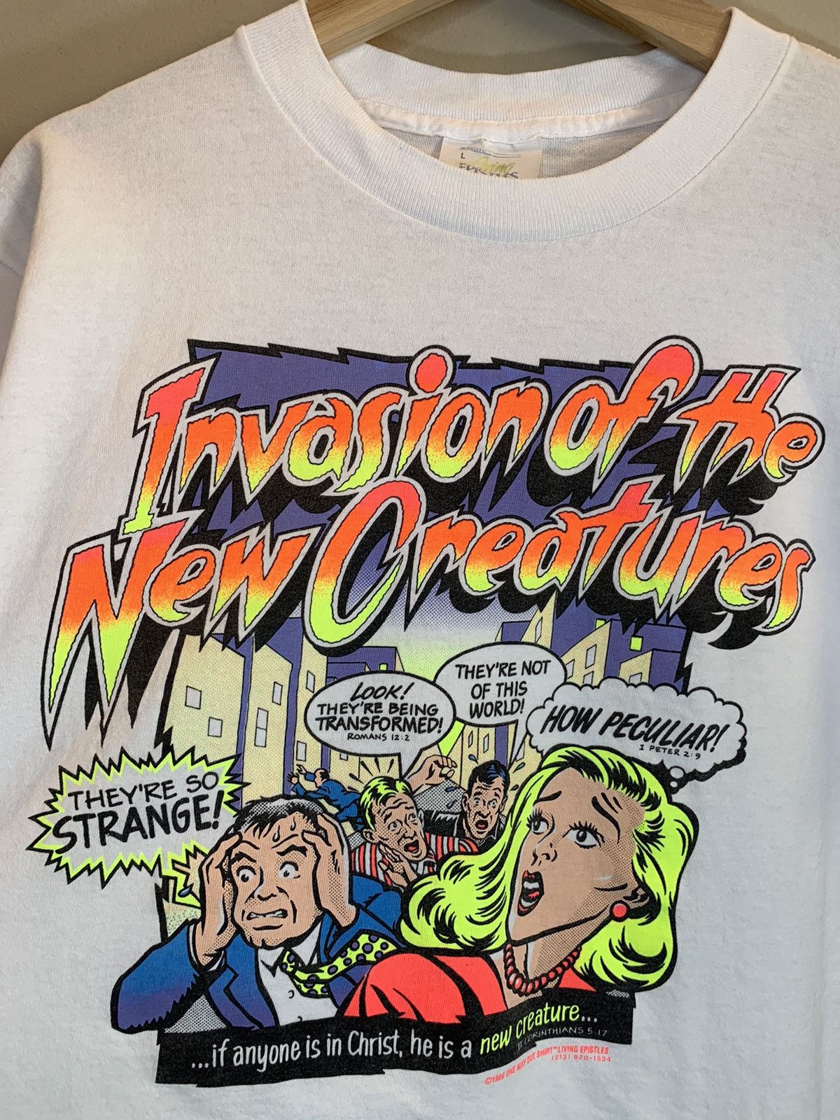 Vintage RARE* Vintage 80’s Jesus Living Epistles Invasion Art Shirt Size US L / EU 52-54 / 3 - 2 Thumbnail