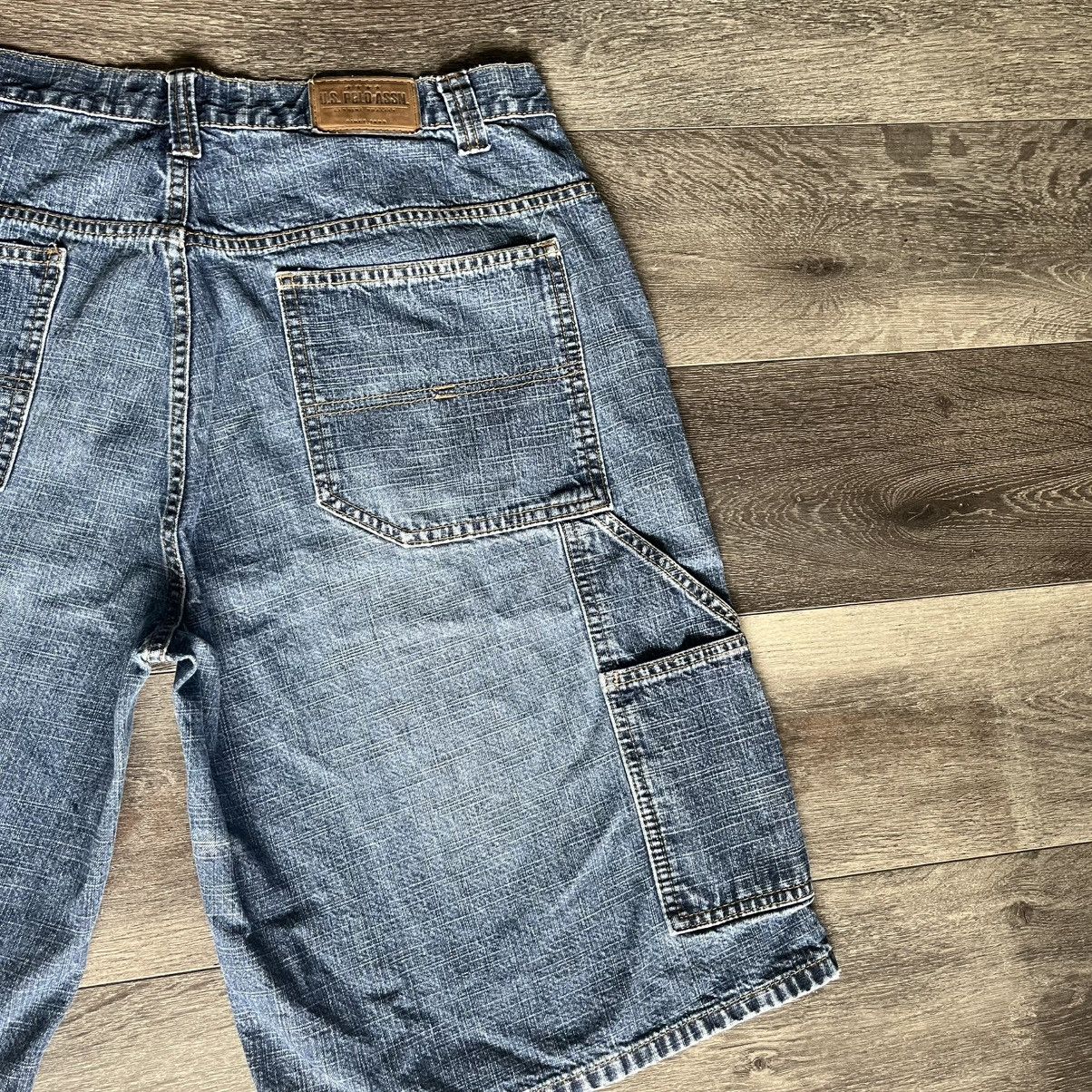 U.S. Polo Assn. Vintage 2000s US Polo Assn Flag Carpenter Denim Jean Shorts Size US 38 / EU 54 - 4 Thumbnail