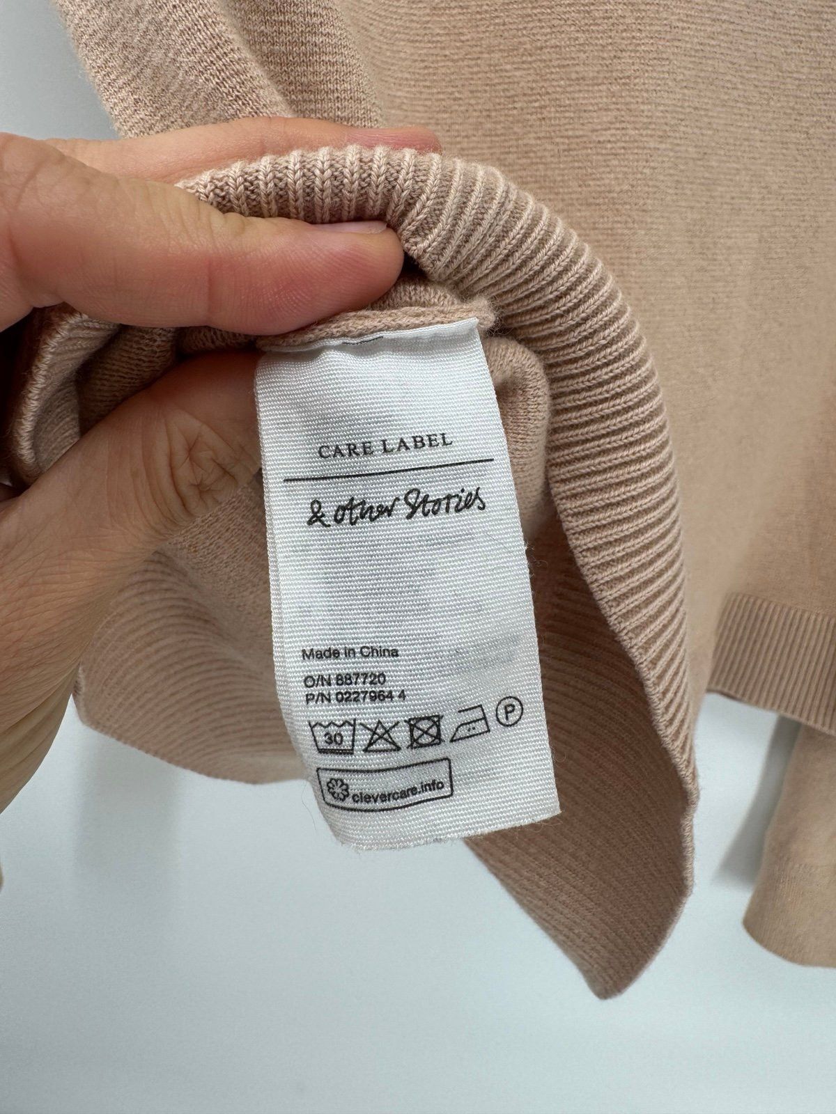 & Other Stories & Other Stories Wool Beige Knit Long Sleeve Sweater Pullove Size S / US 4 / IT 40 - 8 Thumbnail