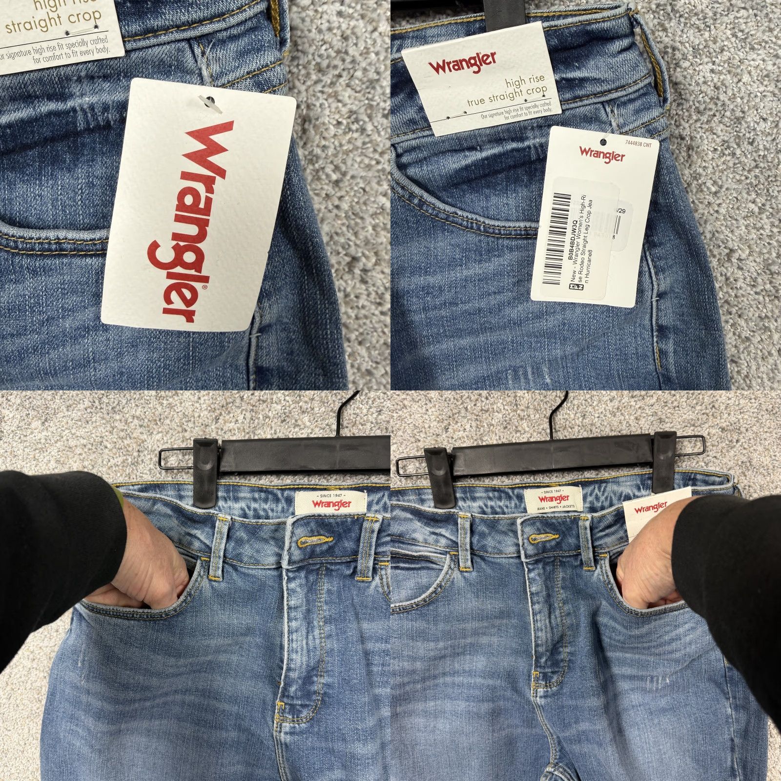 Wrangler Wrangler Jeans Womens High Rise True Straight Crop 29x24 Blue Stretch Denim 8/29 Size 30" / US 8 / IT 44 - 8 Thumbnail