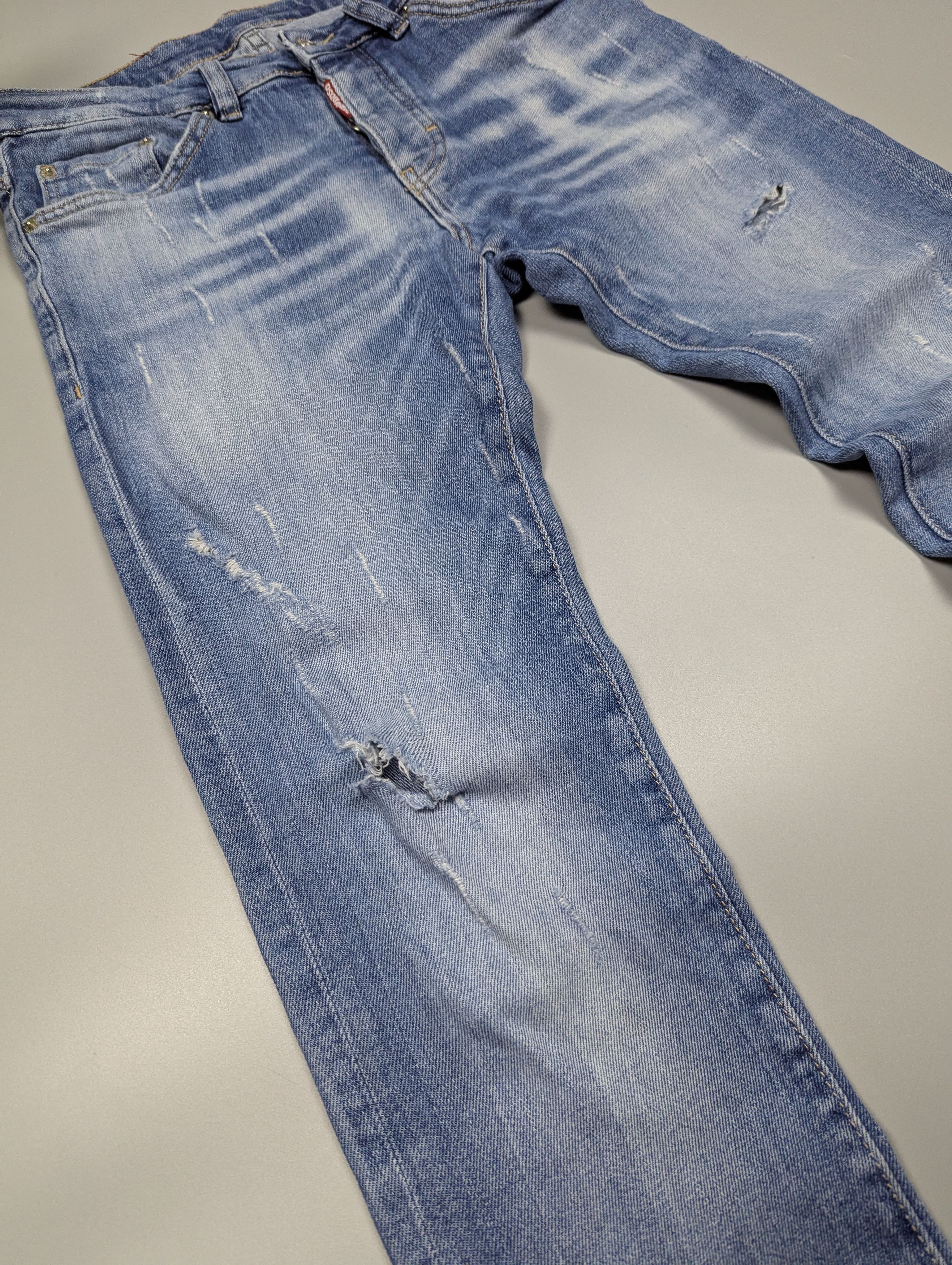 Dsquared2 DSQUARED2 Authentic Skinny Light Blue Distressed Jeans Size US 30 / EU 46 - 4 Thumbnail