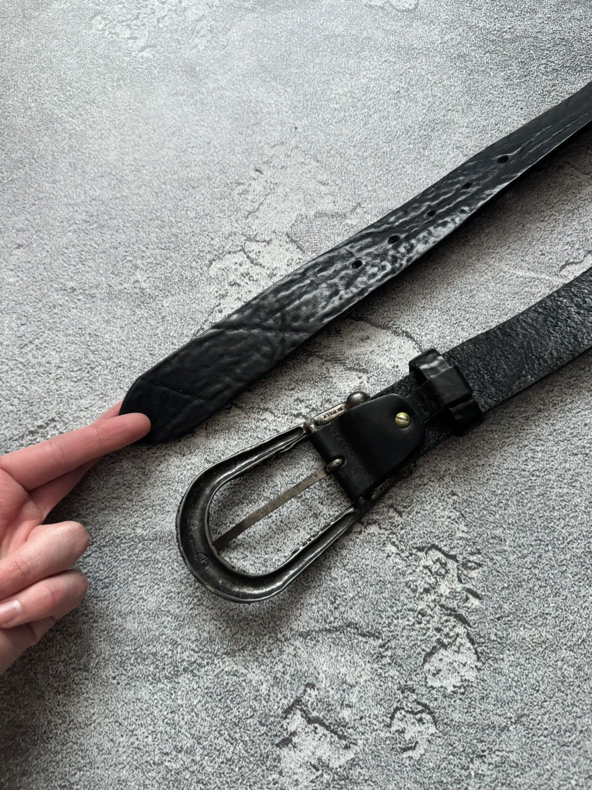 Japanese Brand Nanni Cinture 100cm black leather belt Avantgarde vintage Size ONE SIZE - 5 Thumbnail