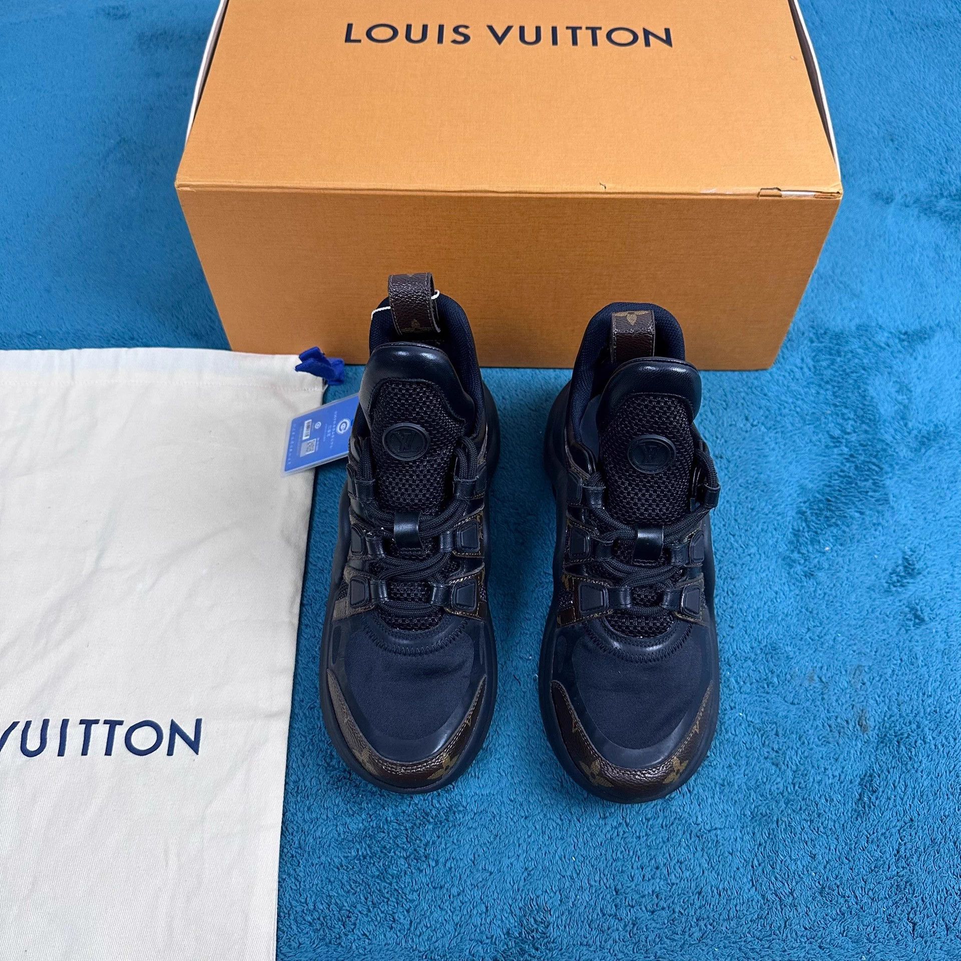 Louis Vuitton LV Black Monogram Dad Sneakers Size US 4 / IT 34 - 1 Thumbnail