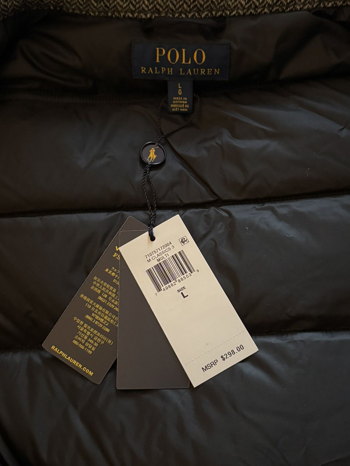 Polo Ralph Lauren Polo Ralph Lauren Tweed Herringbone Down Quilted Jacket XL Size US L / EU 52-54 / 3 - 5 Thumbnail