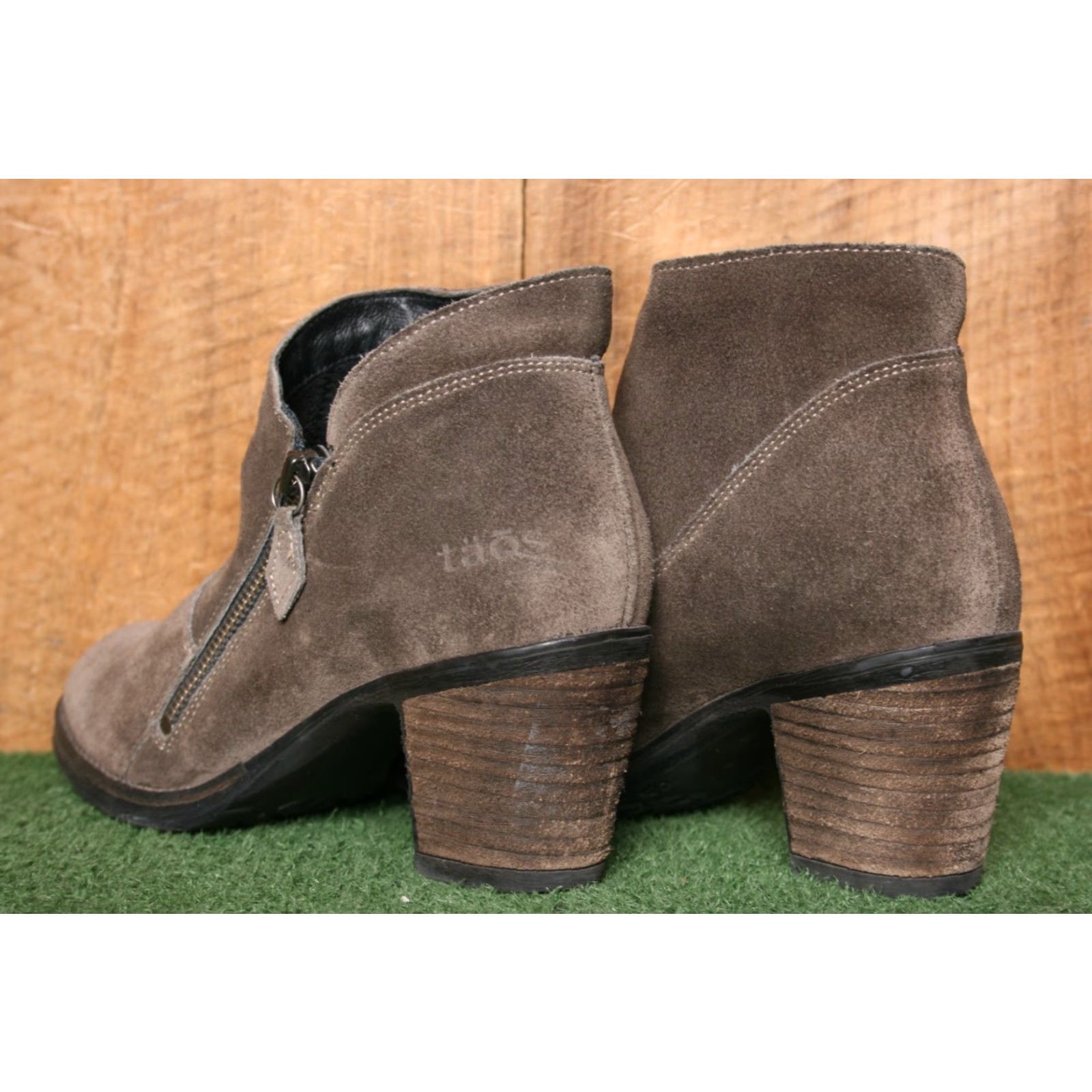 Taos TAOS Billie Suede 2.75" Block Heel Ankle Boots EUR 38 | US 7-7.5 Brown Size US 7.5 / IT 37.5 - 3 Thumbnail
