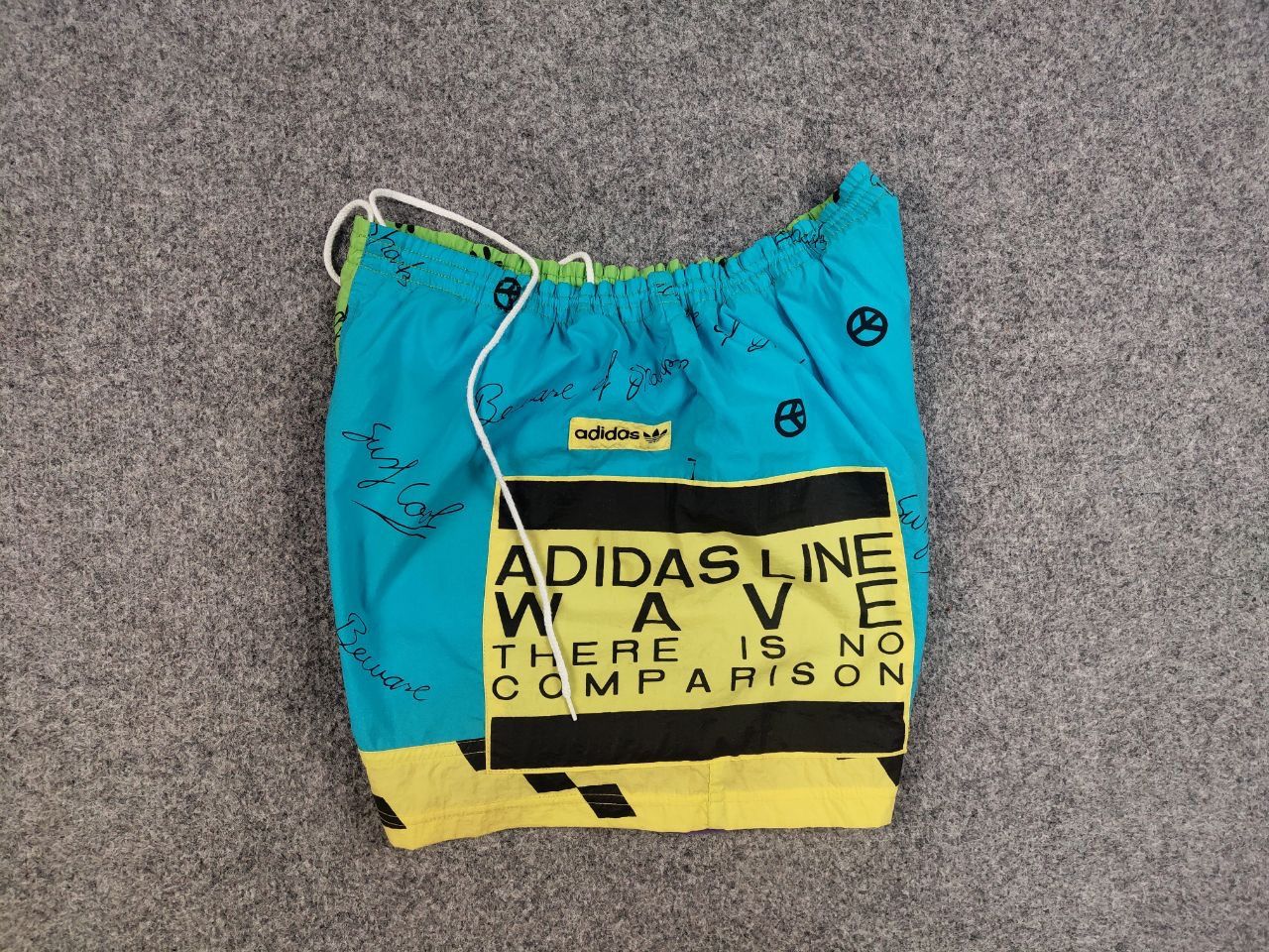 Adidas Rare Vintage 90s Adidas Line Wave There Multi Logo Shorts Size US 34 / EU 50 - 6 Thumbnail