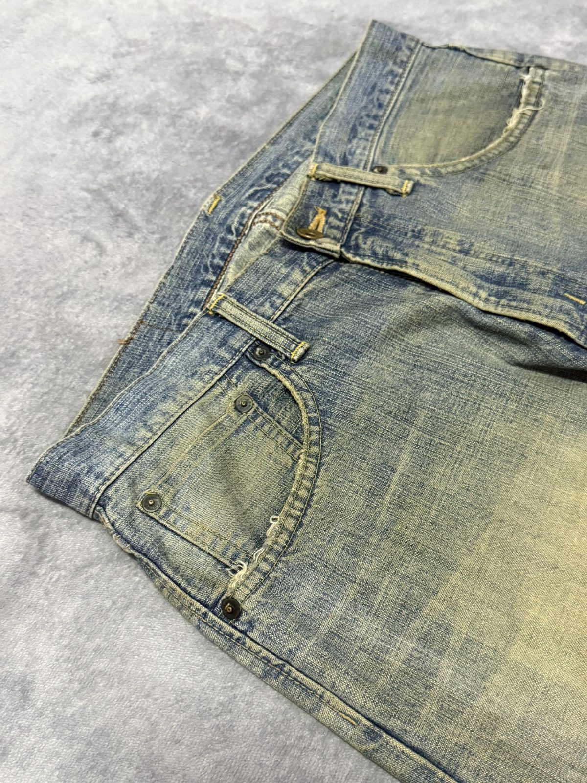 Edwin × Japanese Brand × Vintage Edwin 505 Mud Wash Selvedge Red Line Loose Straight Jeans Size US 31 - 12 Thumbnail