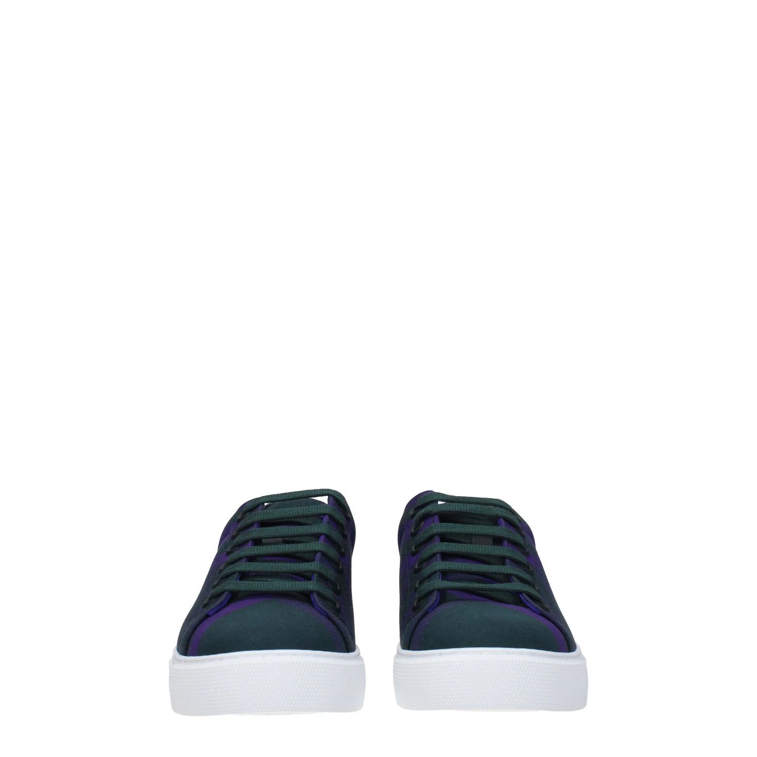 Burberry ob1o1e1024 Fabric Low-Top Sneakers in Green/Violet Size US 6.5 / IT 36.5 - 3 Thumbnail