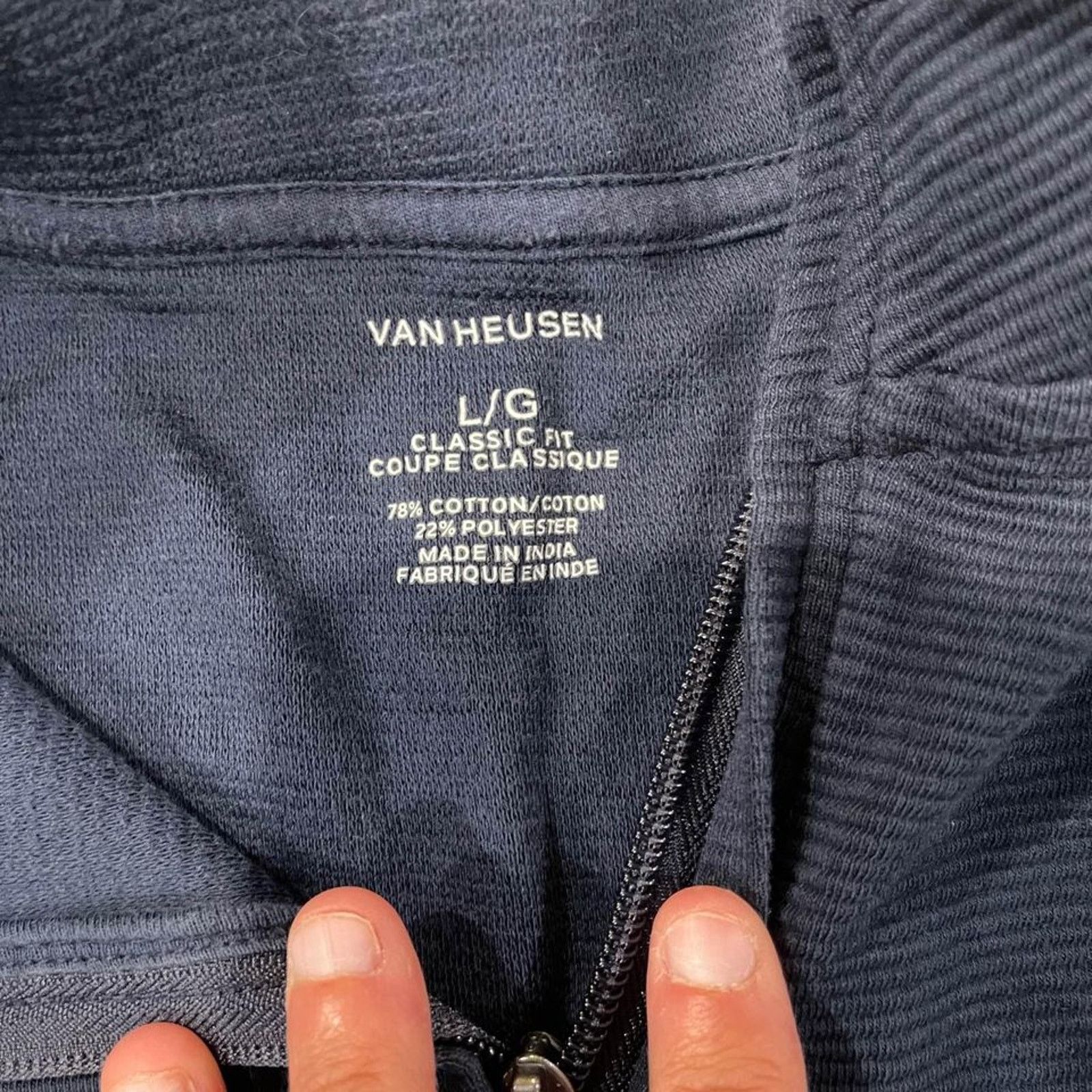 Van Heusen Van Heusen Classic Fit 1/4 Zip Pullover Sweater Men's Large Size US L / EU 52-54 / 3 - 3 Thumbnail