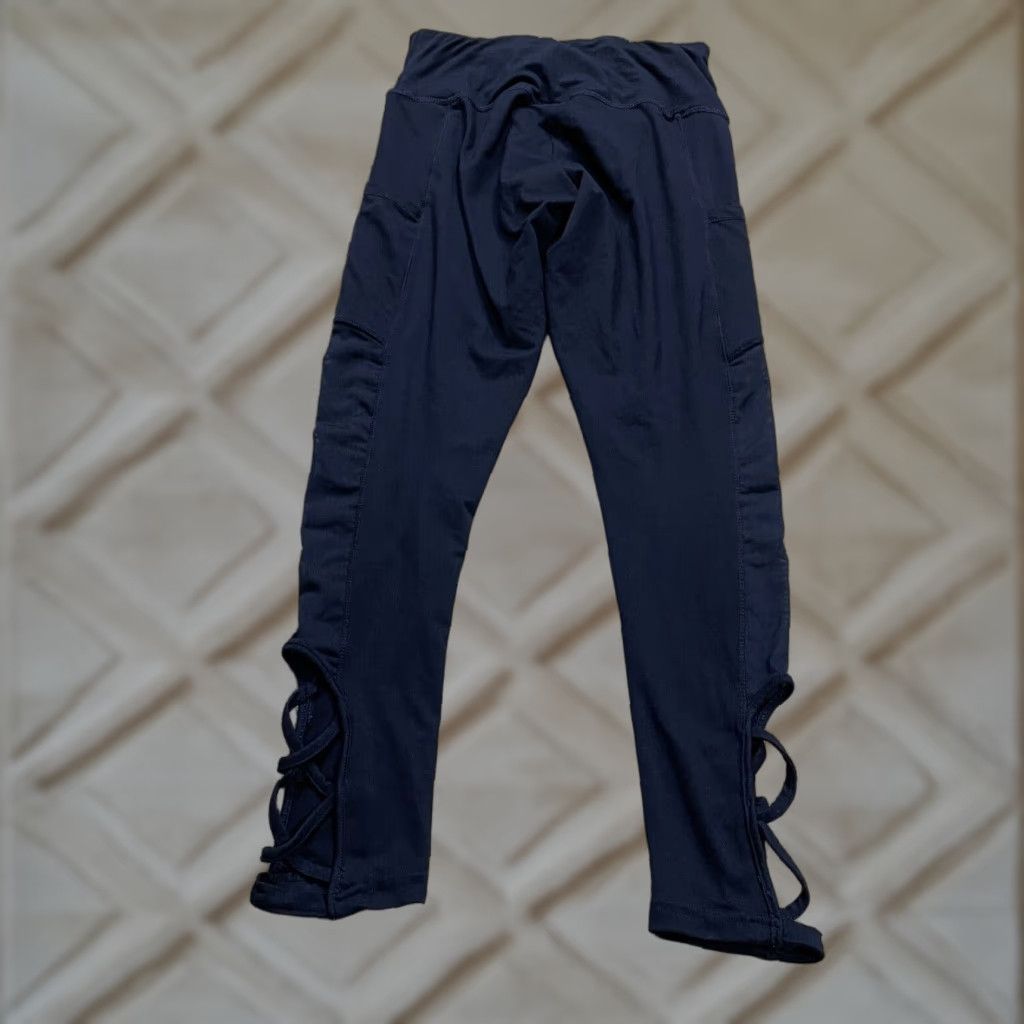 Vintage Shiela Rose Compression Leggings Womens Medium Navy Blue Active Gym Yoga 26x26.5 Size 32" / US 10 / IT 46 - 1 Thumbnail