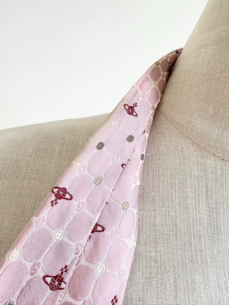 Vivienne Westwood Vivienne Westwood Pink Diamond Print Saturn Tie Size ONE SIZE - 5 Thumbnail