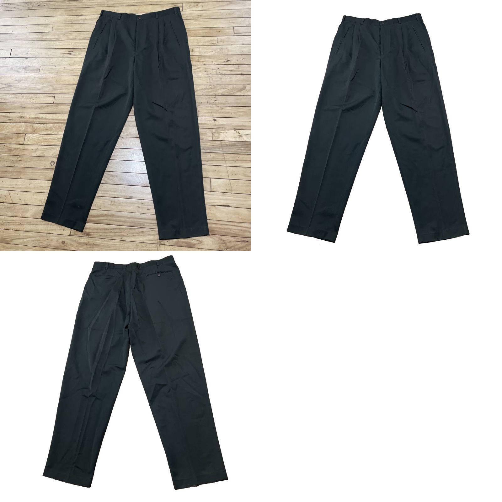 Vintage VINTAGE OG Classics Pants Men 38 34 Green 90s Retro Pleated Trousers Dress Pants Mens Regular Straight 37x34 Size US 38 / EU 54 - 10 Thumbnail