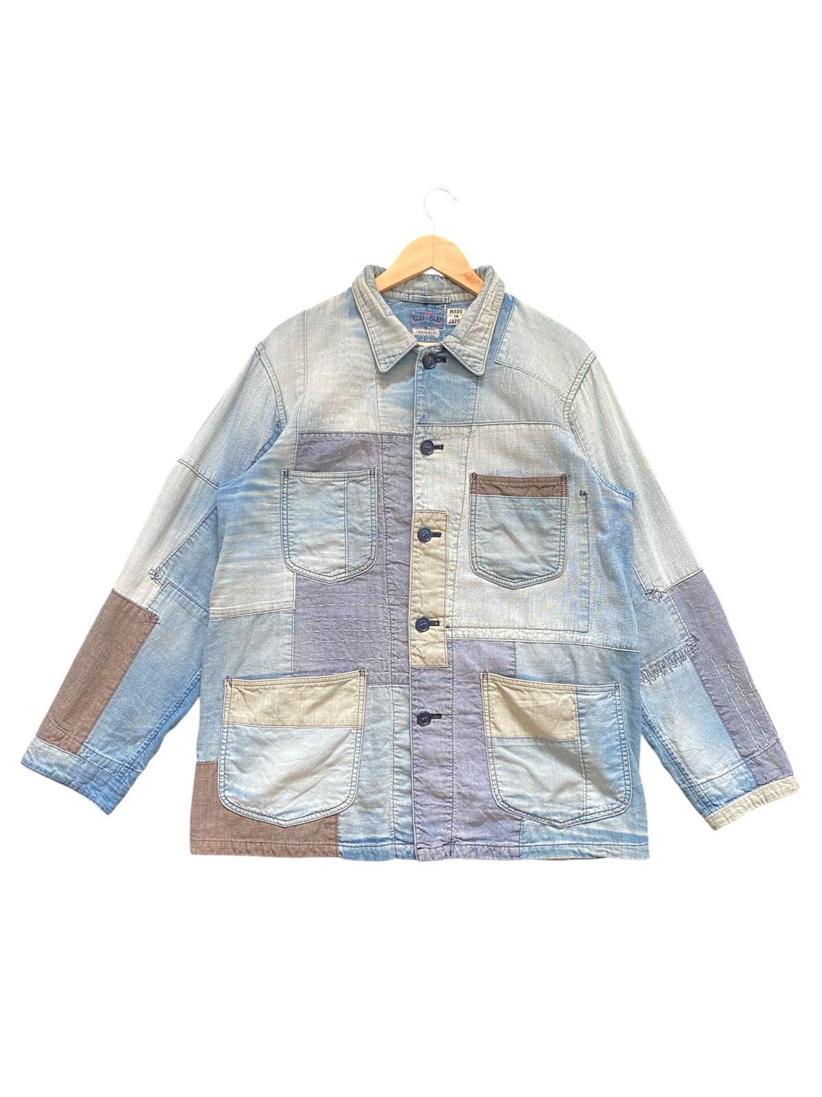 Blue Blue Japan Blue Blue Japan Pure Indigo Sashiko Boro Patchwork Jacket Size US L / EU 52-54 / 3 - 1 Thumbnail