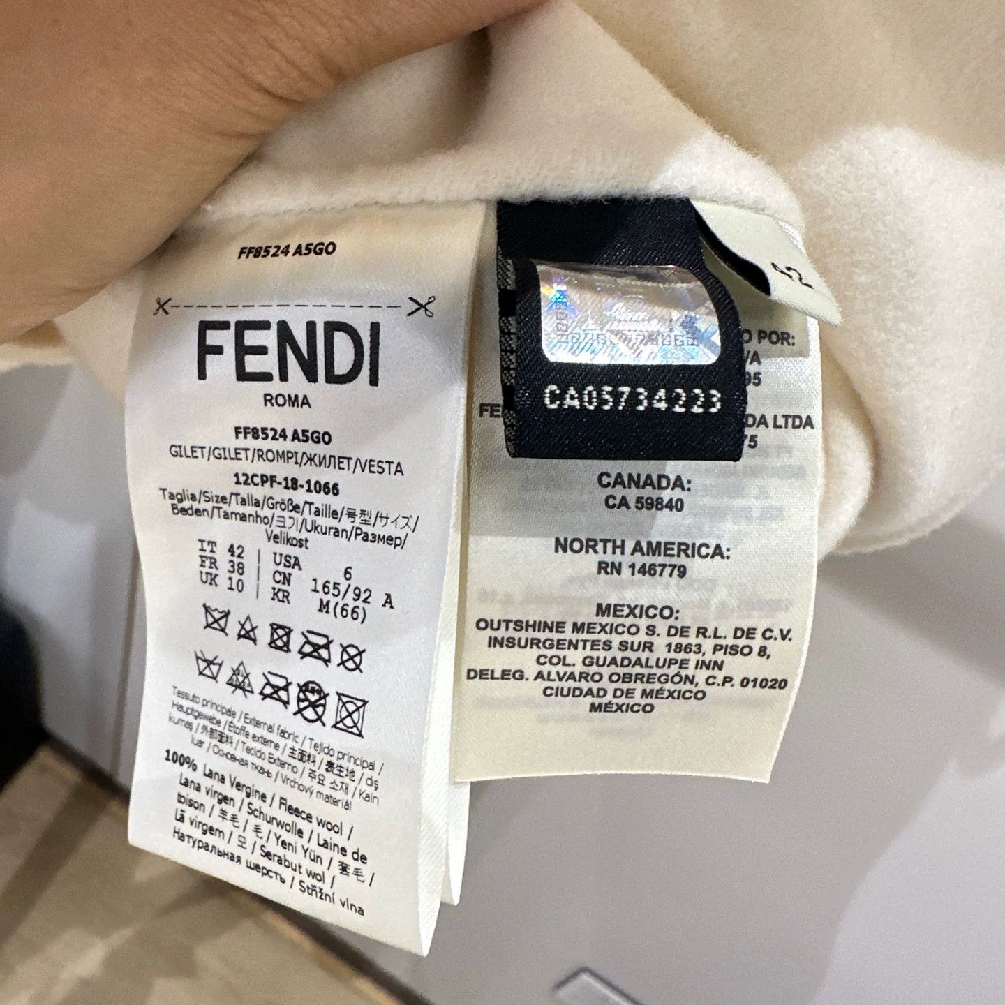 Fendi Fendi apr249 white cashmere vest 42 Size M / US 6-8 / IT 42-44 - 4 Thumbnail