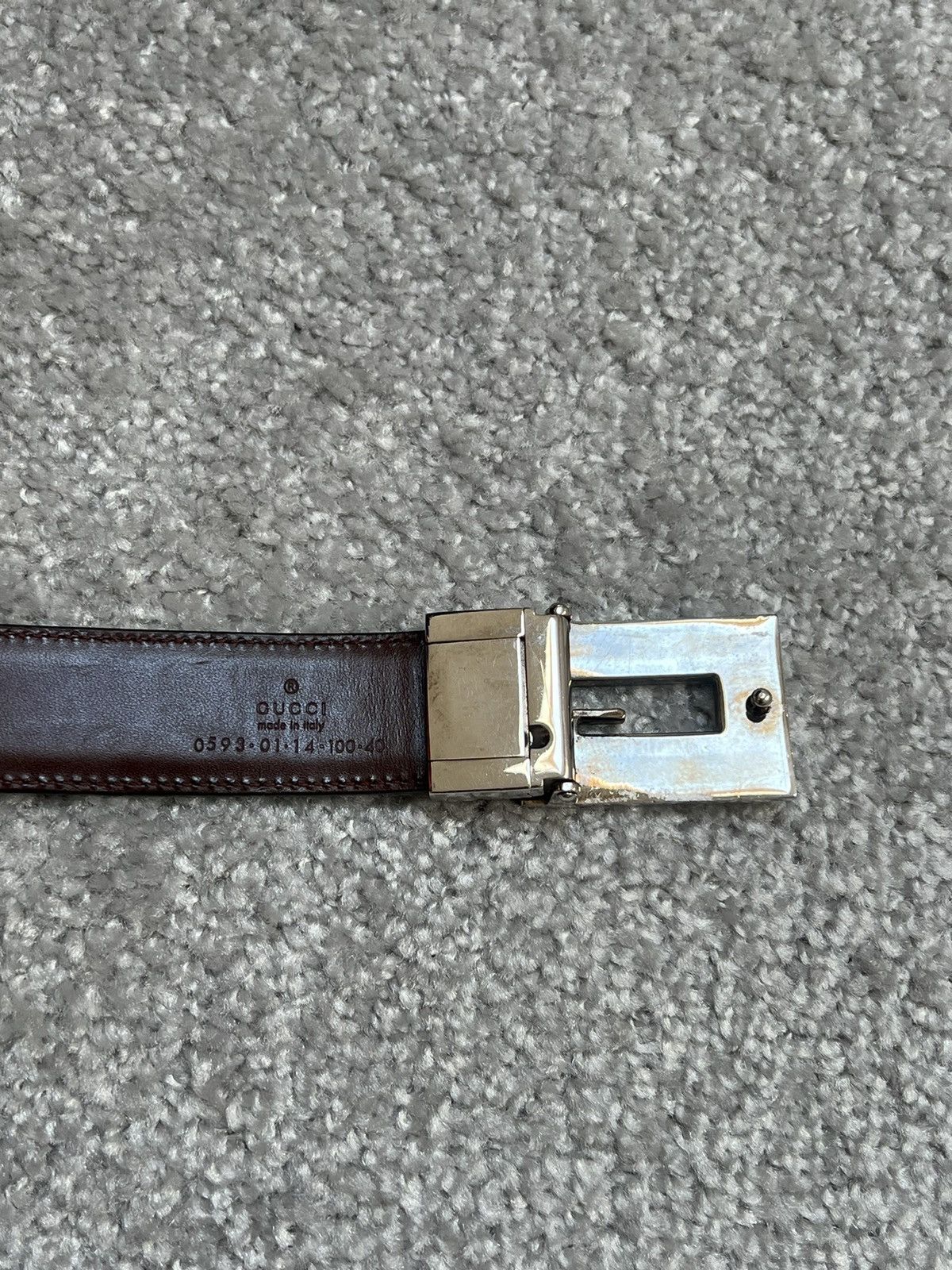 Gucci Gucci Square G Buckle Black Leather Belt Size ONE SIZE - 7 Thumbnail