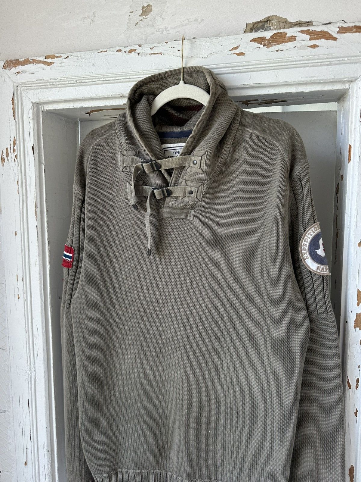 Napapijri × Vintage Vintage Napapijri Khaki Bondage Jumper Size US XL / EU 56 / 4 - 2 Thumbnail
