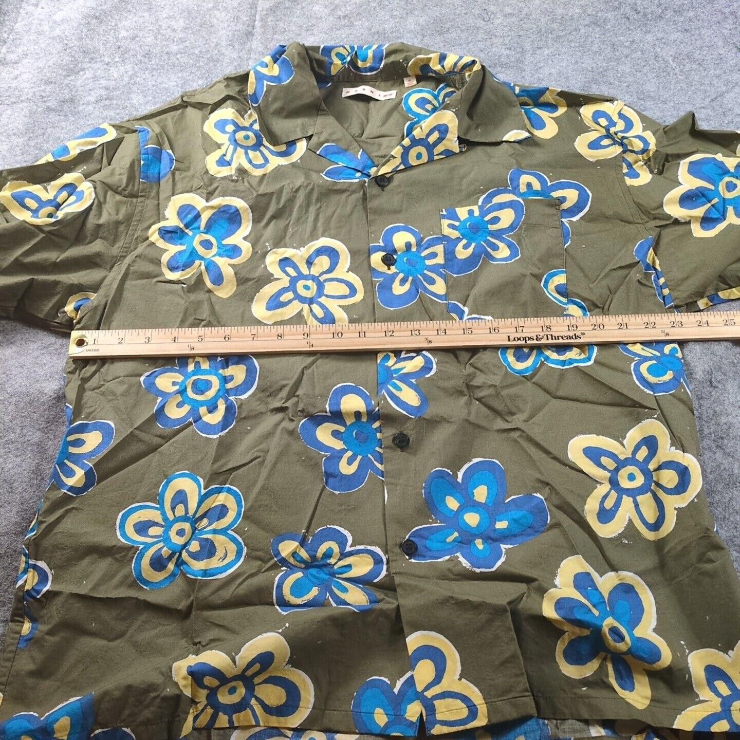 Marni × Uniqlo MARNI x UNIQLO Oversize Floral Short Sleeve Camp Shirt Men L Size US XL / EU 56 / 4 - 3 Thumbnail