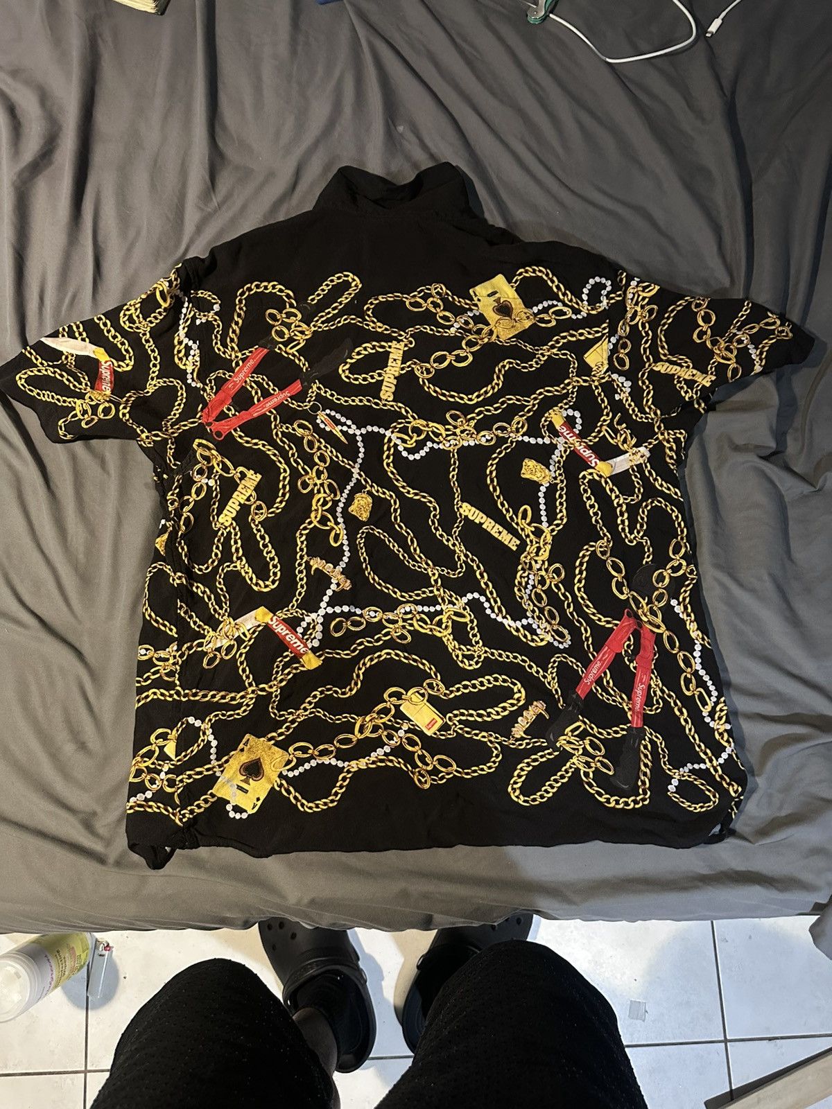 Supreme Supreme Chains Rayon Shirt ss20 Size US M / EU 48-50 / 2 - 2 Thumbnail