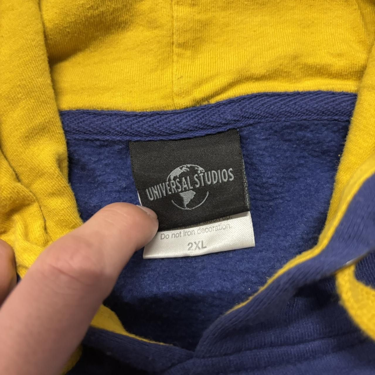 Disney × Vintage Crazy Vintage Y2K/2000s Blue Universal Studios Embroidered 1912 Spellout Hoodie! Size US XXL / EU 58 / 5 - 6 Thumbnail