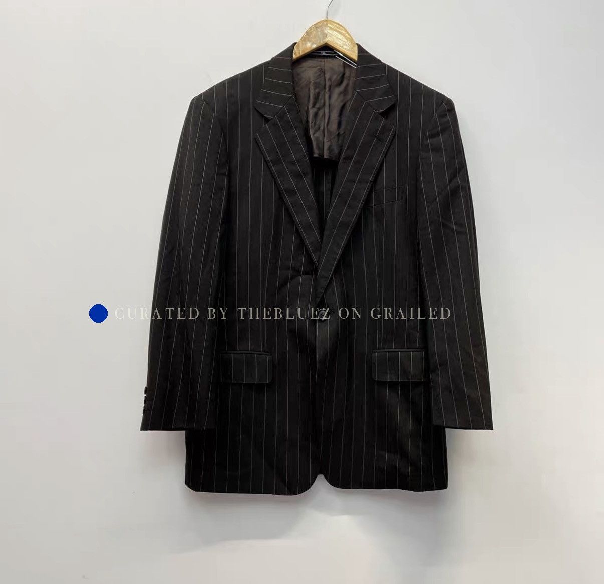 Valentino Elegant Black Striped Blazer Size US M / EU 48-50 / 2 - 1 Thumbnail