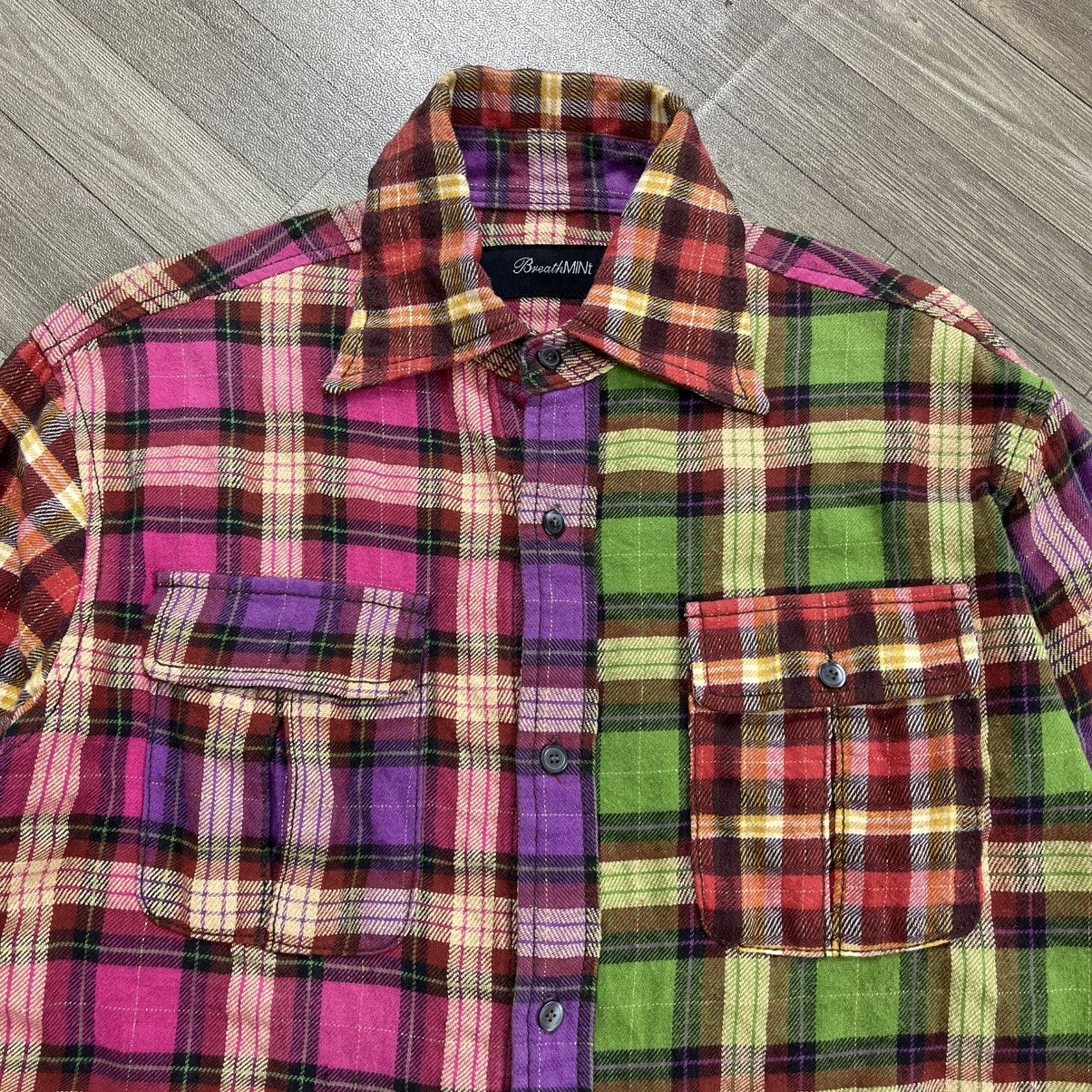 Number (N)ine 2000s Breathmint Patchwork Plaid Western Distressed Shirt Size US M / EU 48-50 / 2 - 3 Thumbnail