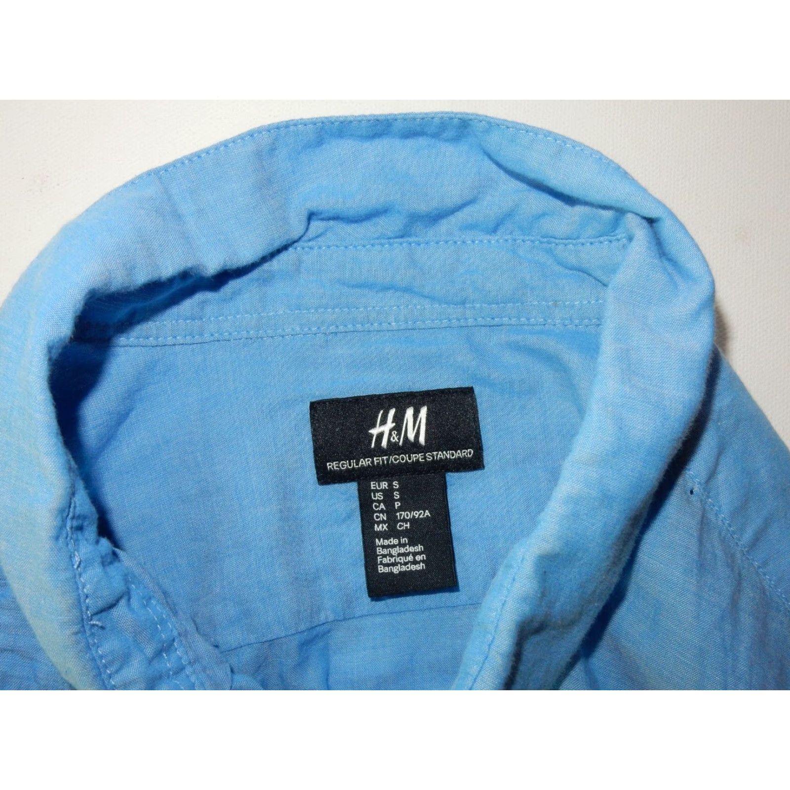 H&M H&M Men's Long Sleeve Button-Up Shirt Size S Blue Cotton Size US S / EU 44-46 / 1 - 4 Thumbnail