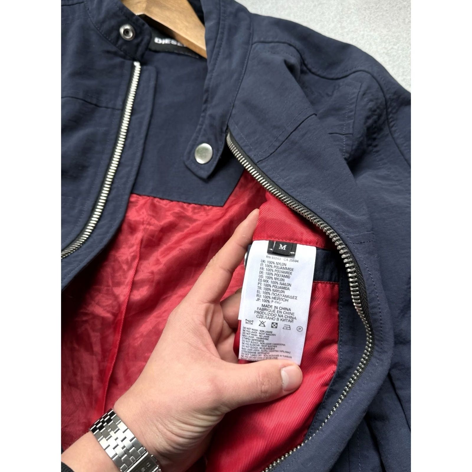 Diesel VINTAGE Diesel Moto Biker Jacket Y2K Blue Rare Men’s Nylon Zip Pocket Size M Size US M / EU 48-50 / 2 - 8 Thumbnail