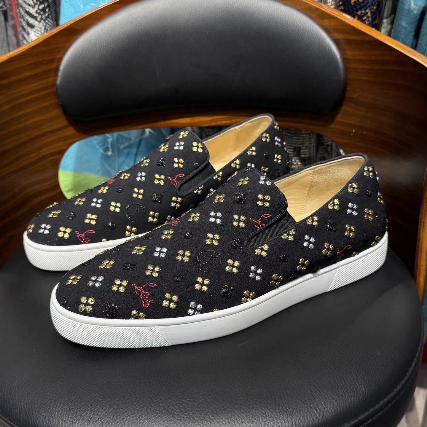 Christian Louboutin Christian Louboutin Monogram Red Sole Slip-On K15 Size US 11 / EU 44 - 1 Thumbnail