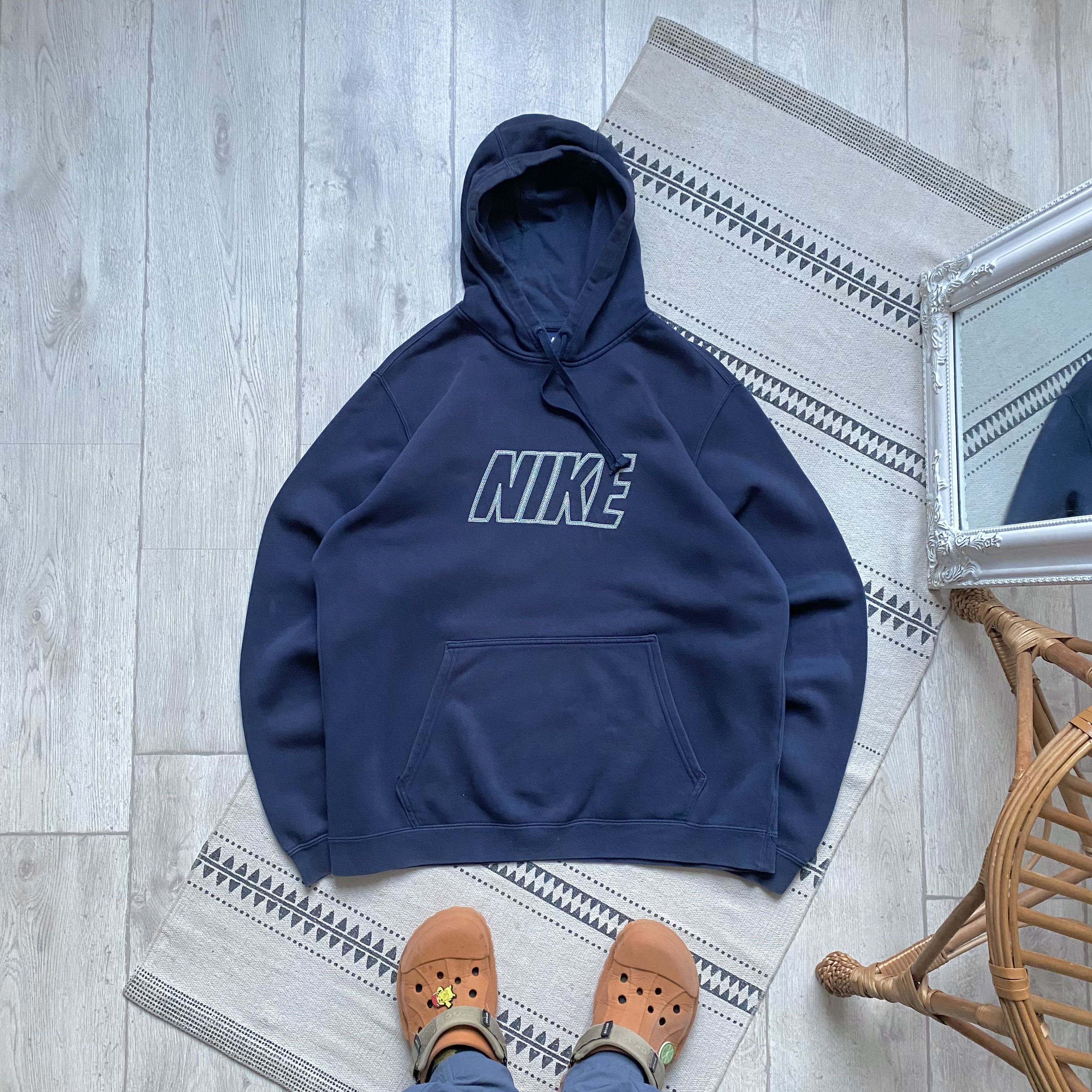 Nike Vintage 00s Nike hoodie Y2K embroidered logo Size US L / EU 52-54 / 3 - 1 Thumbnail