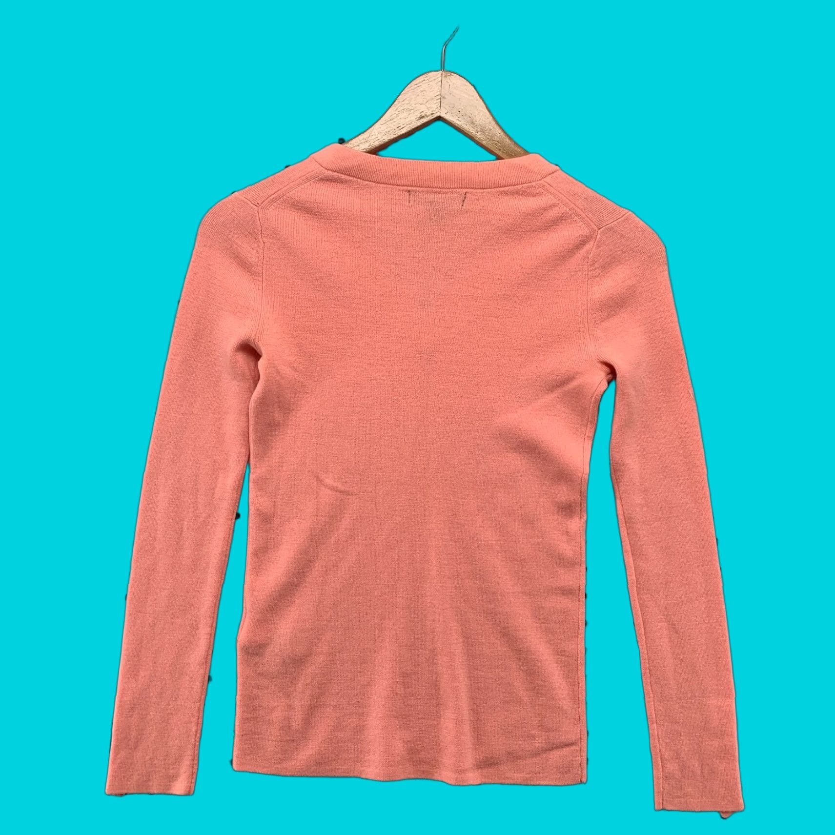 Banana Republic Banana Republic 100% Merino Wool Sweater Womens Small Pink V Neck Lightweight Pullover Sweater Size S / US 4 / IT 40 - 1 Thumbnail