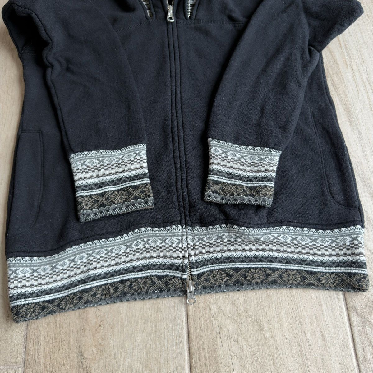 PPFM 2000s Aztec Pattern Trim 3-Zip Double Hood Sweatshirt Size US M / EU 48-50 / 2 - 5 Thumbnail