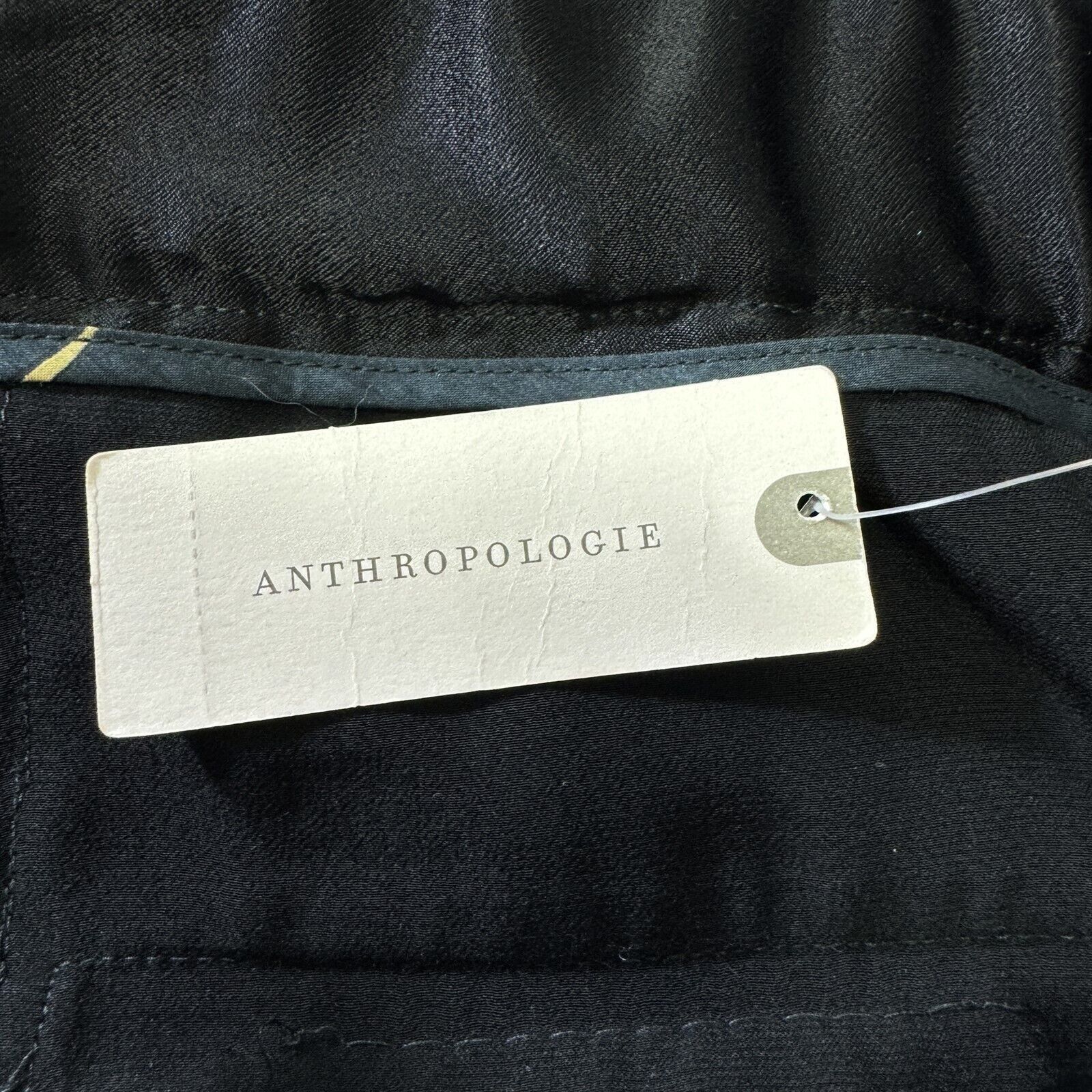 Anthropologie Anthropologie Ett:Twa Black Satin Dress Pants Size 10 Tie Wa Size 32" / US 10 / IT 46 - 11 Thumbnail