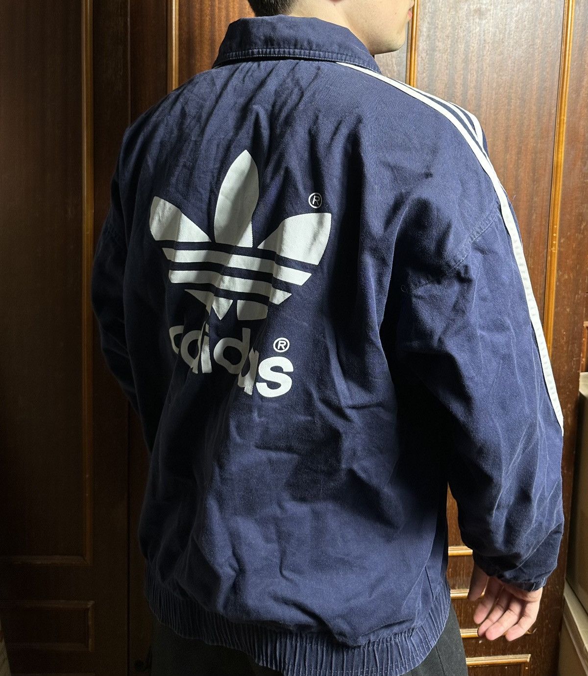 RARE VINTAGE ADIDAS COTTON JACKET Y2K BIG LOGO TECHNO SKATE